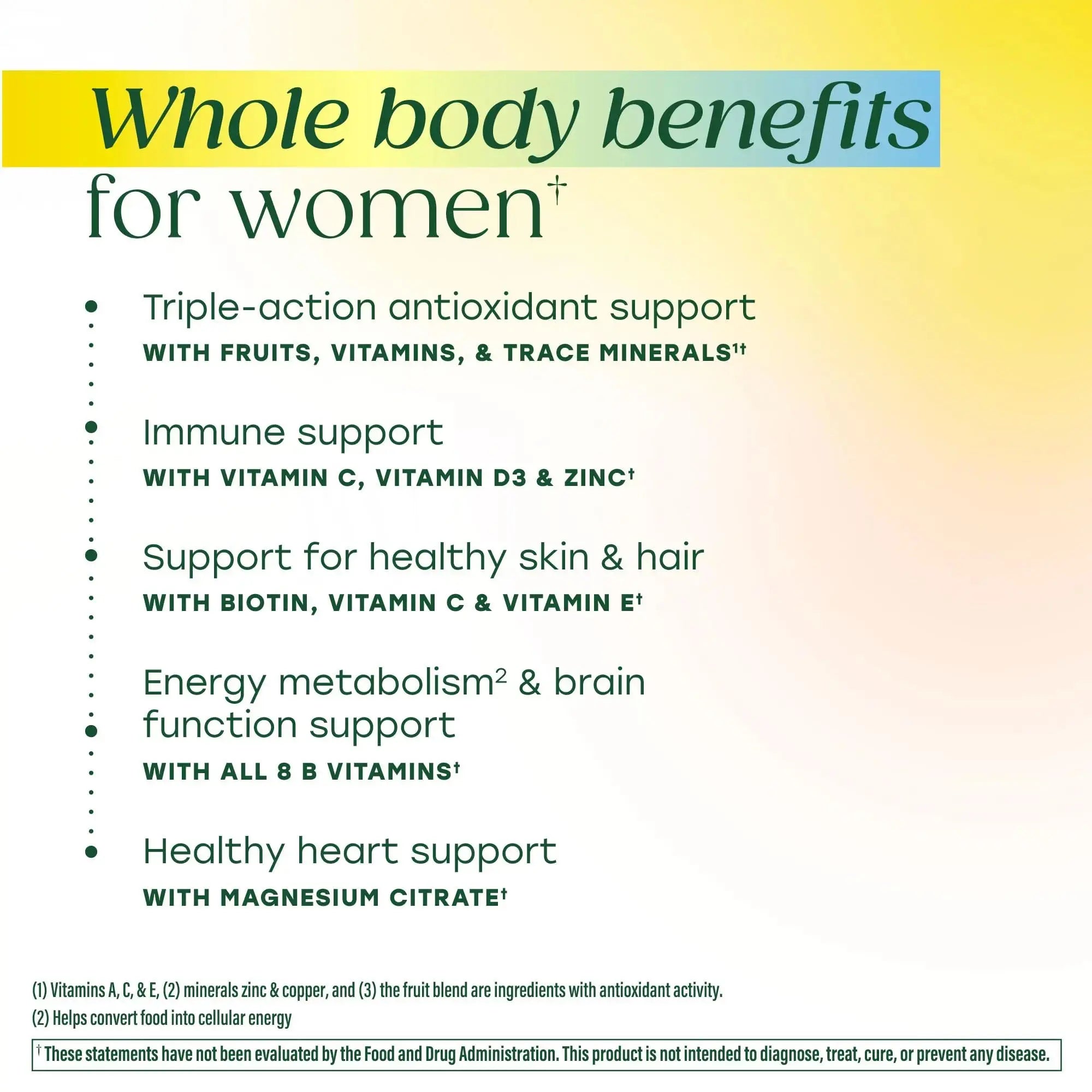 MegaFood Women’s Whole Body Multivitamin Gummies - Multivitamin For Women With Vitamin C, Magnesium Citrate, Vitamin D3, Folate MegaFood Au supplements