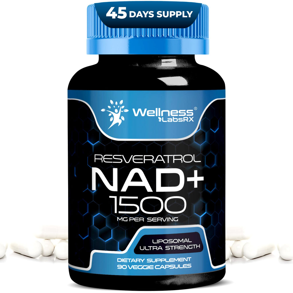 Wellness LABSRX Liposomal NAD Supplement, 1500mg - USA Made, NAD Resveratrol Supplement for Women and Men, NAD+ Support Cellular Health