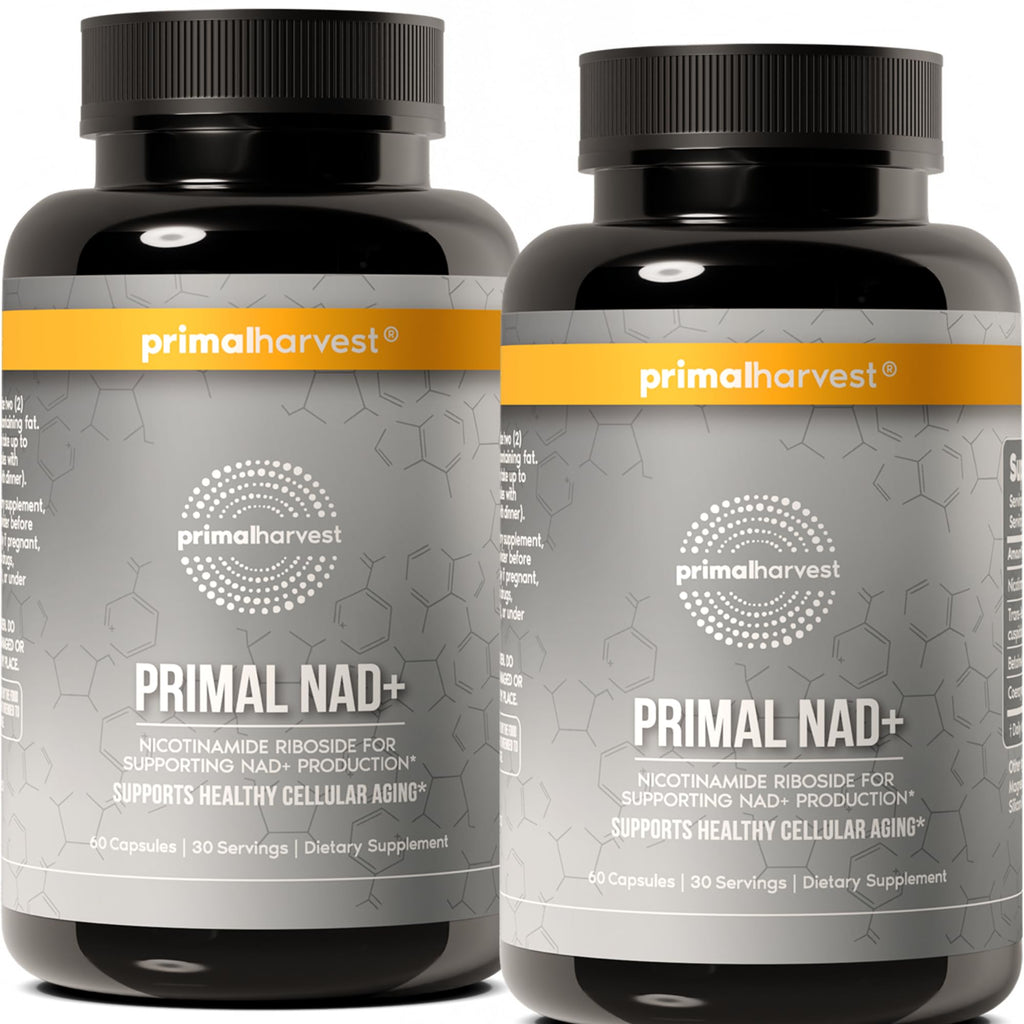 Primal Harvest NAD+ Supplement: Nicotinamide Riboside, Trans-Resveratrol, Betaine, CoQ10, NAD Supplements for Cellular Health, Energy, and Mitochondrial Support Primal Harvest Au supplements