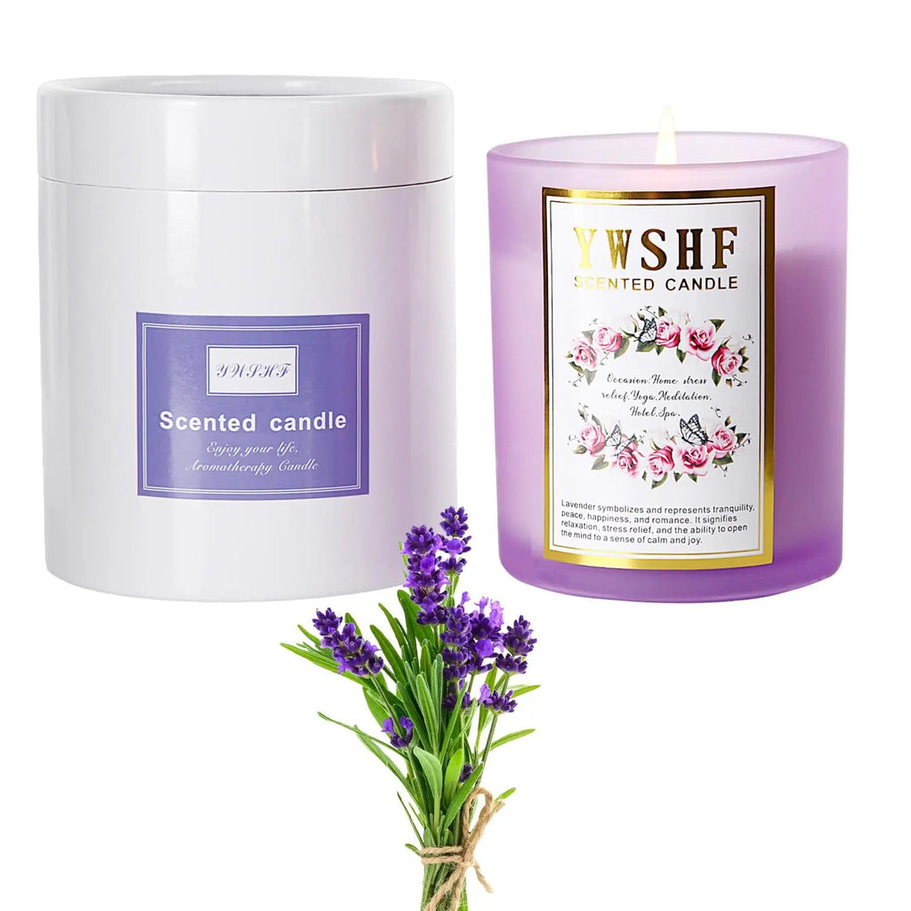YWSHF Aromatherapy Candles,Scented Candle,Lavender Candle,8.5oz Stree Relief Candles Gift YWSHF Au supplements