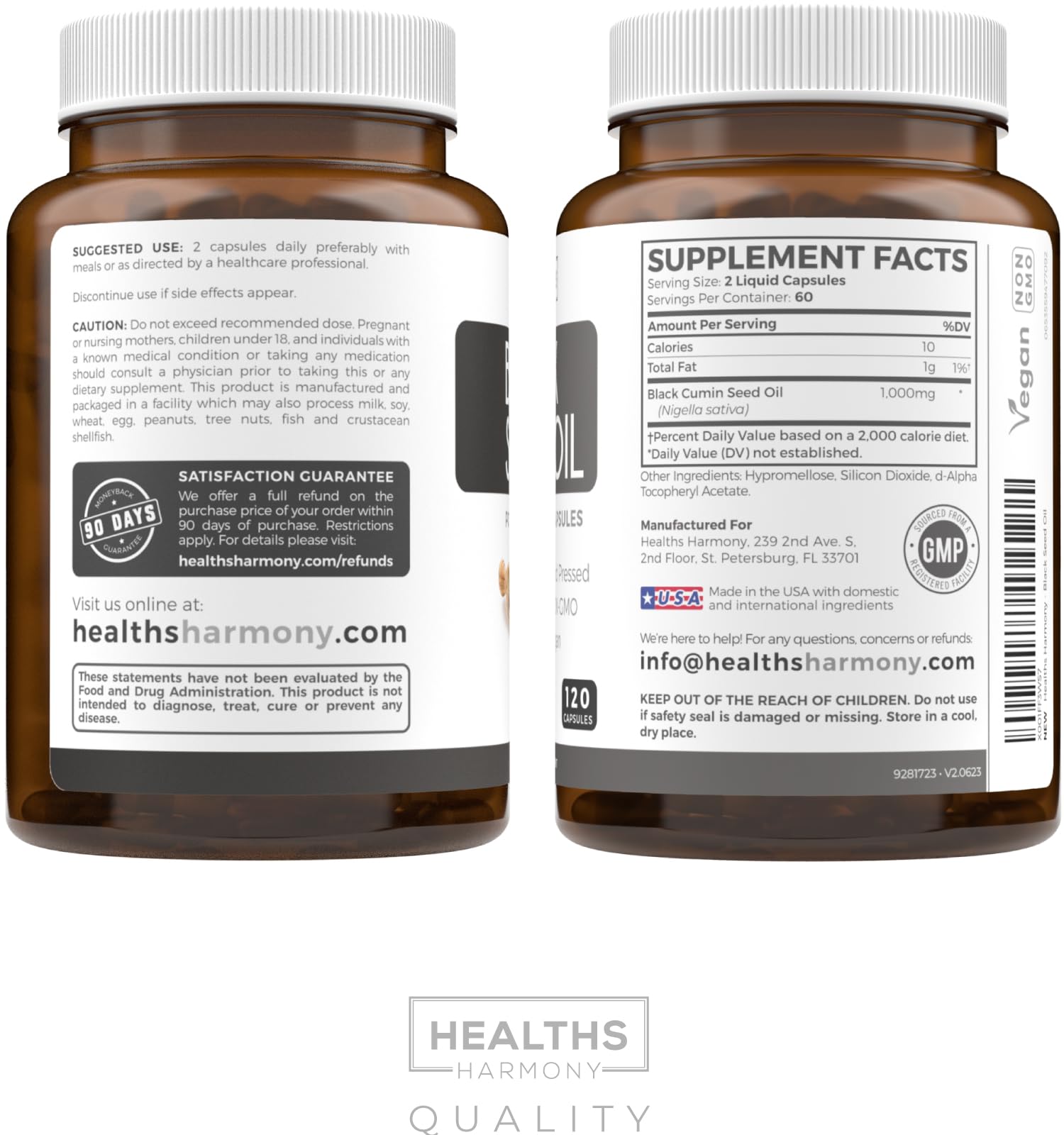 Black Seed Oil - 120 Softgel Capsules Skin Health (Non-GMO & Vegan) Cold-Pressed Nigella Sativa Producing Pure Black Cumin Seed Oil with Vitamin E