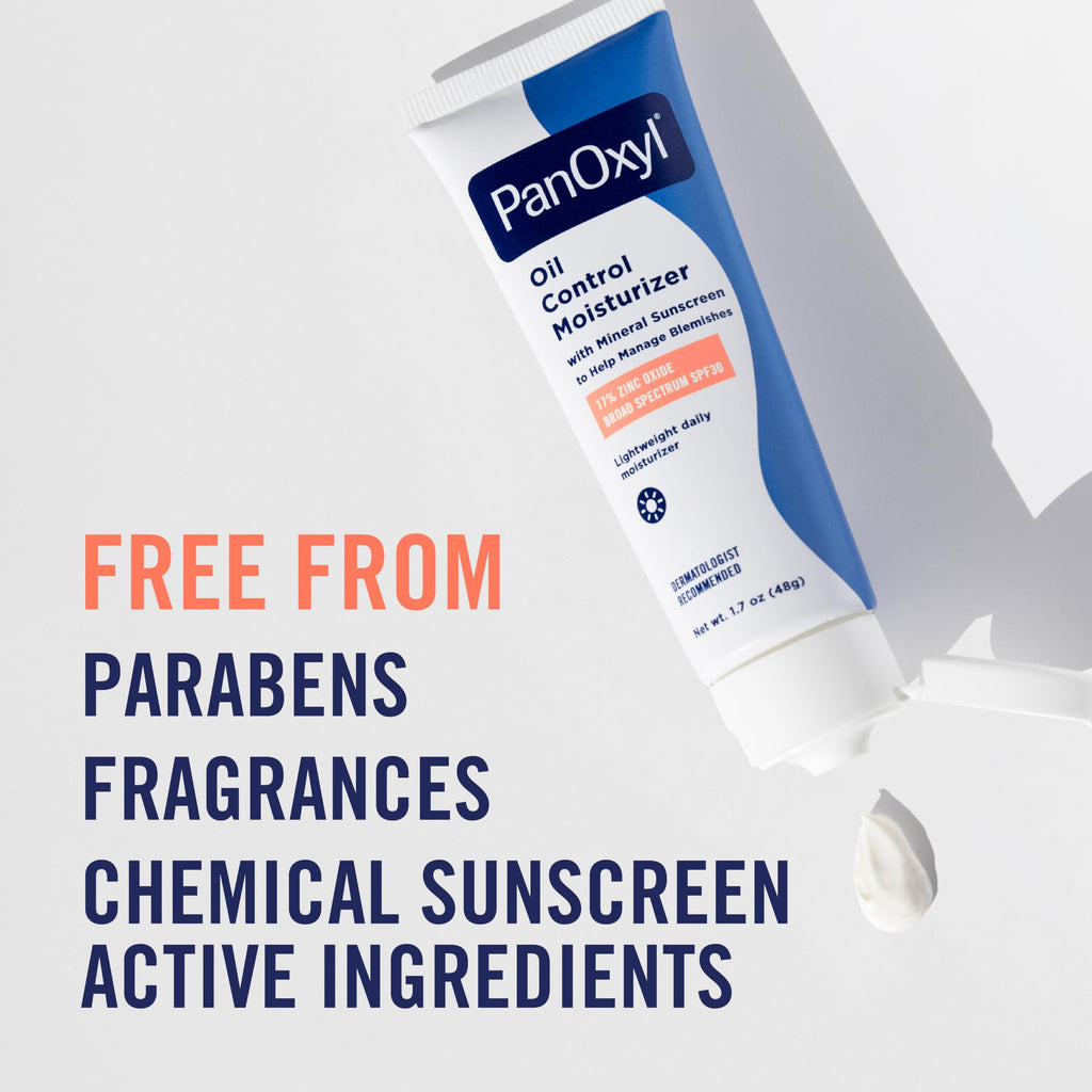 PanOxyl AM Oil Control Moisturizer, NEW Sheer Formula, Absorbs Excess Oil and Reduces Shine, with Mineral Sunscreen for Acne Prone and Oily Skin - SPF 30-1.7 oz