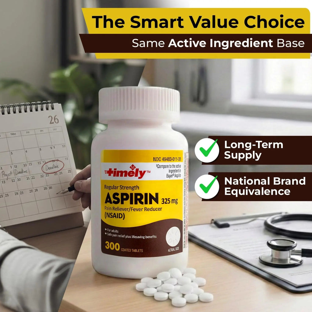 TIME-Cap-Labs 300 Count Regular Strength Aspirin 325mg for Adults - Compared to Bayer - Coated Regular Strength Aspirin Tablets - Pain Reliever for Minor Aches and Pains TIME-CAP LABS, INC. Au supplements