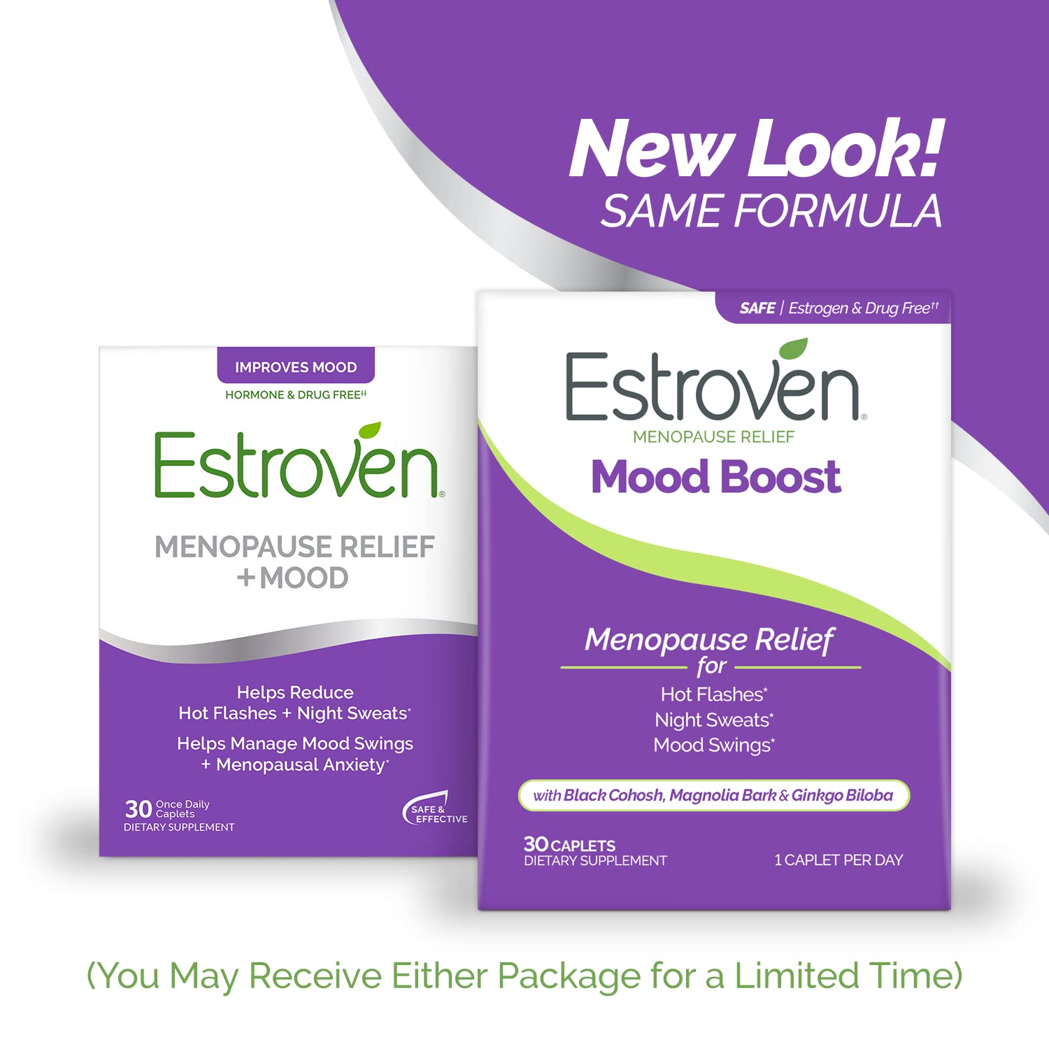 Estroven Mood Boost for Menopause Relief, Helps Reduce Hot Flashes & Night Sweats, Helps Manage Mood Swings, 30 Count Estroven Au supplements
