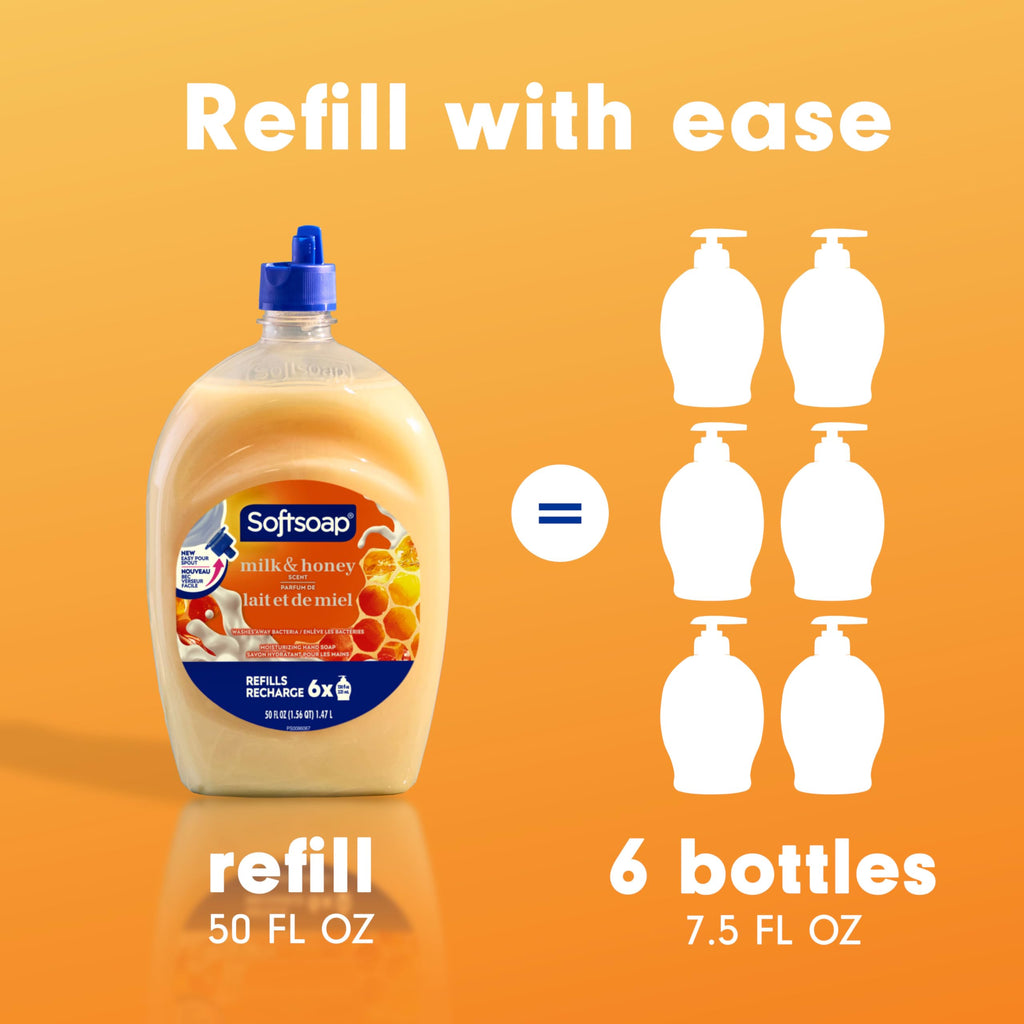 Softsoap Milk & Honey Scented, Liquid Hand Soap Refill, 50 Ounce