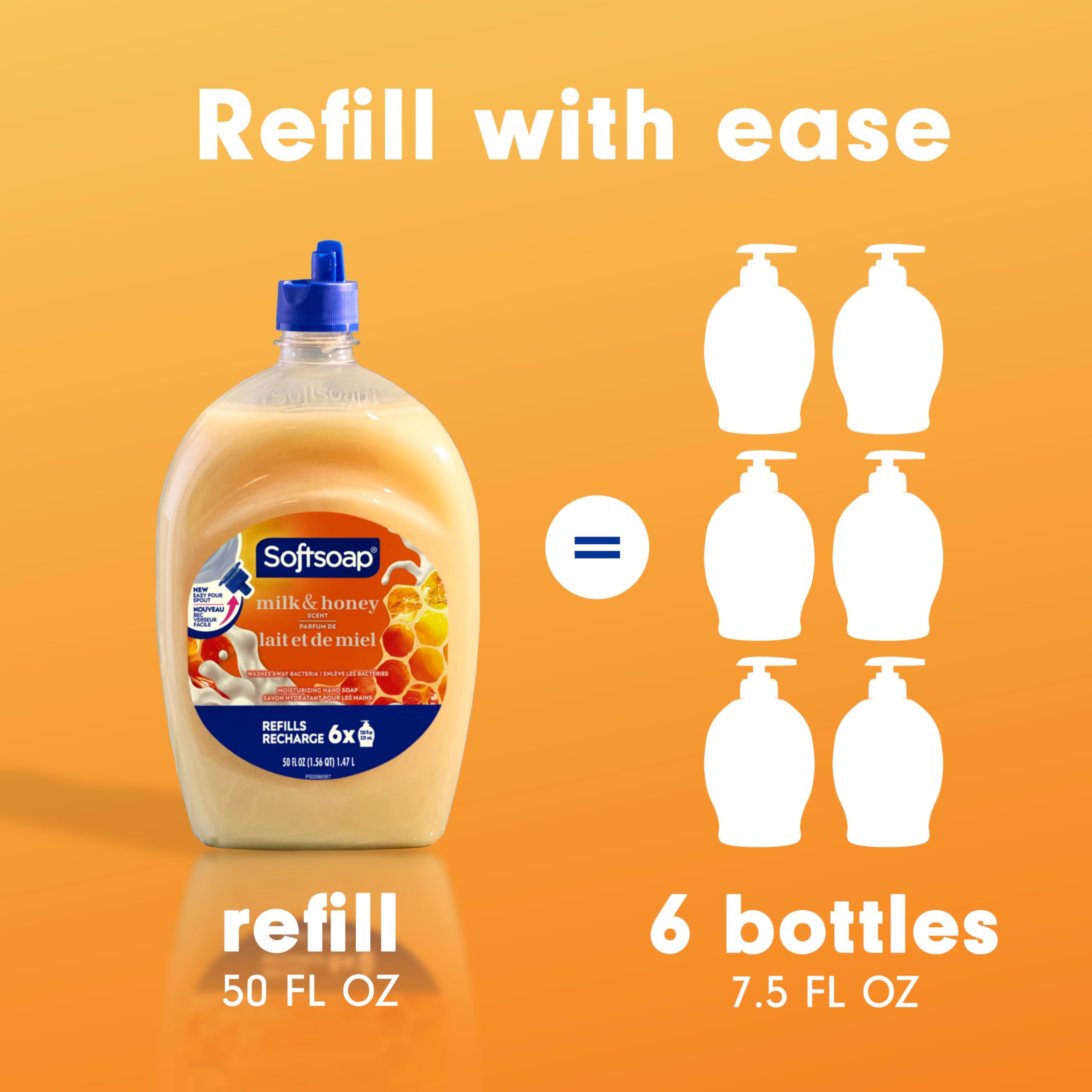 Softsoap Milk & Honey Scented, Liquid Hand Soap Refill, 50 Ounce