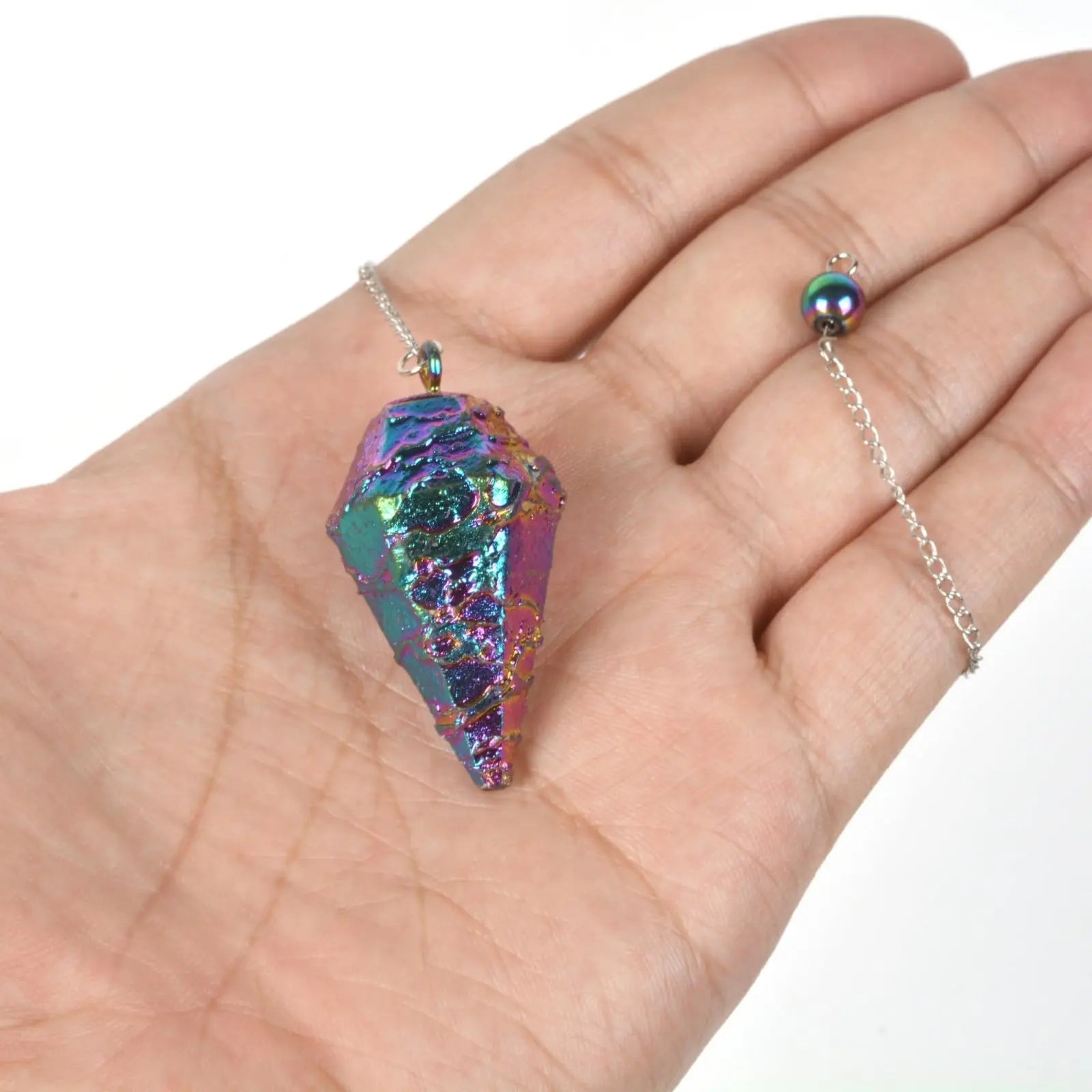 JUSTINSTONES Metallic Rainbow Coated Dragon Blood Fossil Gemstone Rock Crystal Hexagonal JUSTINSTONES Au supplements