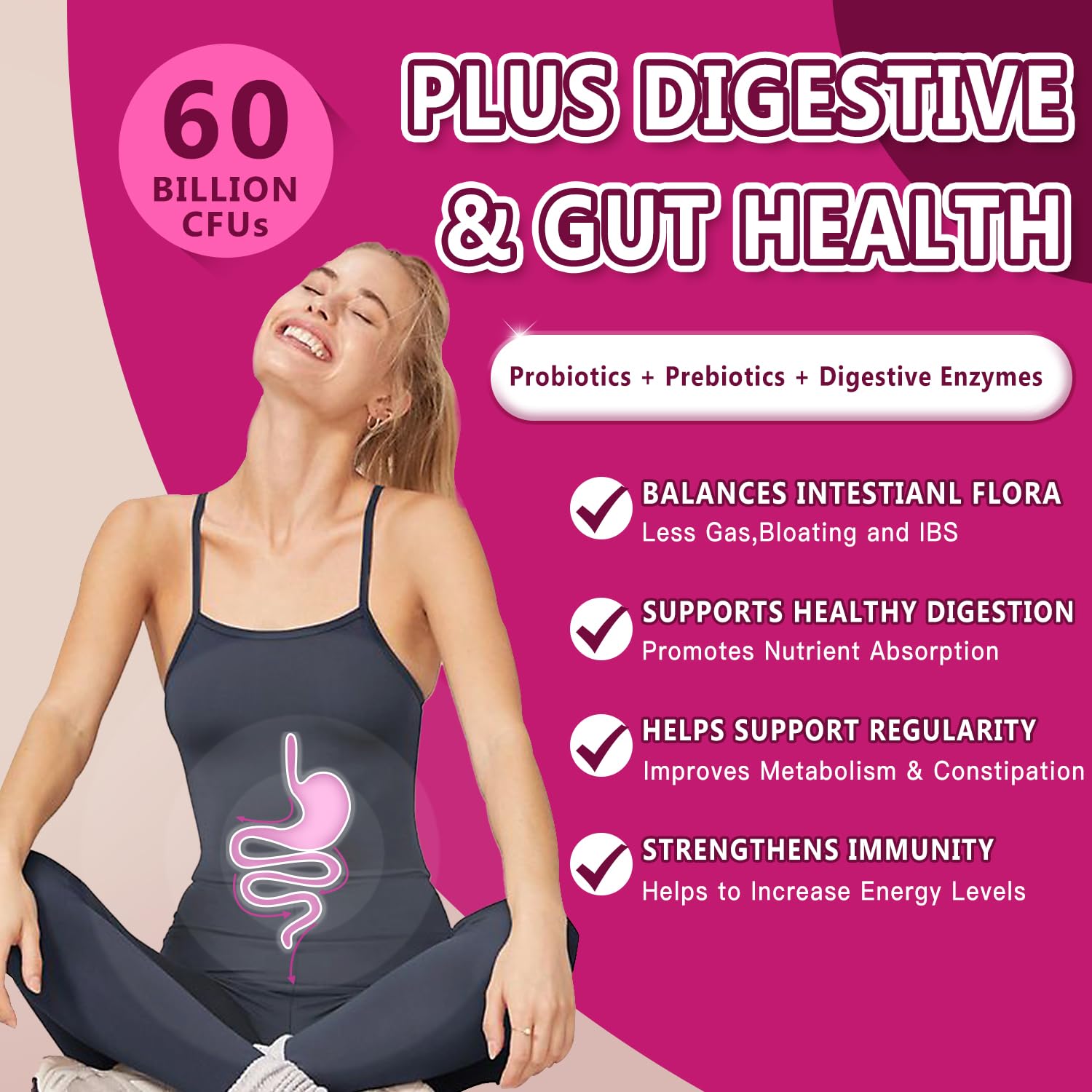 NATURE TARGET Probiotics for Women Urinary Tract Health with D Mannose & Cranberry - 60 Billion CFUs Vaginal Probiotics for Digestive Health, UTI & PH Balance with Prebiotics - 90 Capsules NATURE TARGET Au supplements
