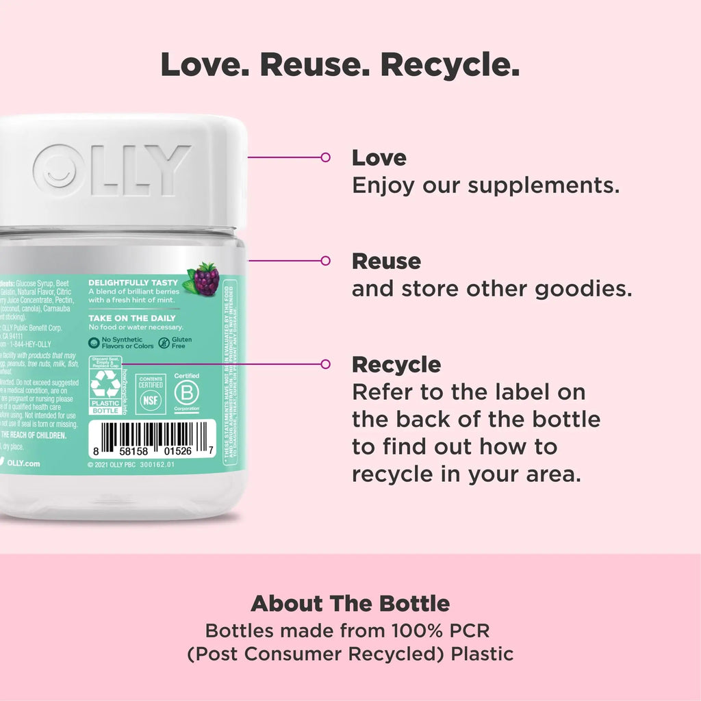OLLY Flawless Complexion Gummy, Clear and Healthy Skin Support, Vitamins E, A, Zinc, Chewable Supplement, Berry - 50 Count (Pack of 1) OLLY Au supplements