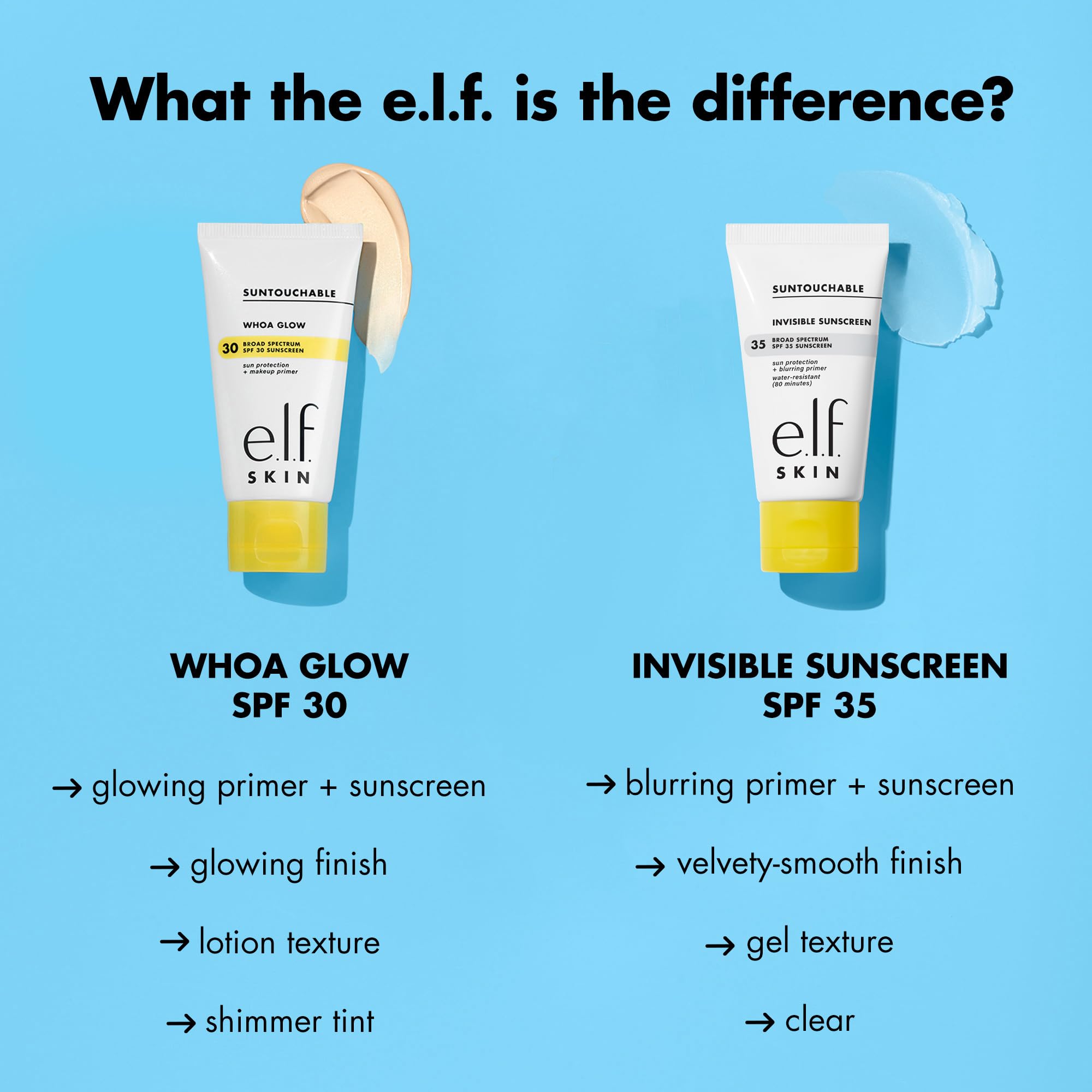e.l.f. SKIN Suntouchable Invisible SPF 35, Lightweight, Gel-based Sunscreen For A Smooth Complexion, Doubles As A Makeup Primer