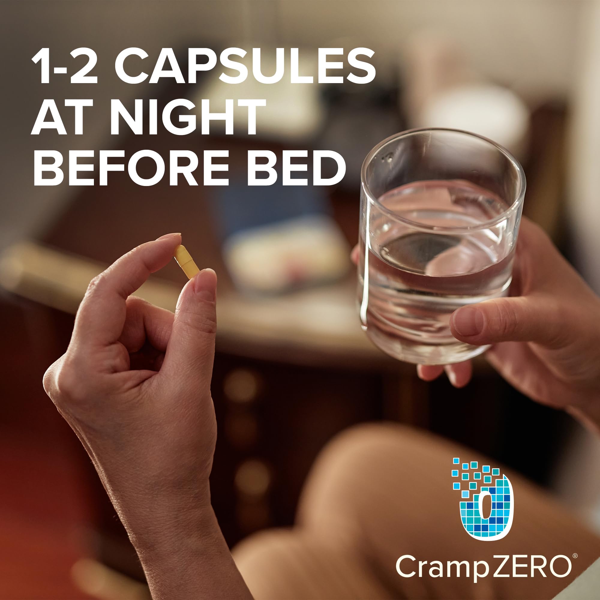 CrampZero Magnesium for Leg Cramps at Night – Potassium Magnesium Supplement with Calcium and Vitamin D3, Supports Muscle Relaxation and Function, Night Leg Cramps Relief, 60 Capsules CrampZero Au supplements