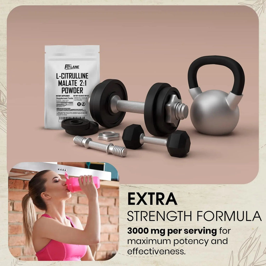 L Citrulline Malate 2 1 Powder 300 Grams - Bulk L Citrulline Powder - Free Form Amino Fit Lane Nutrition Au supplements