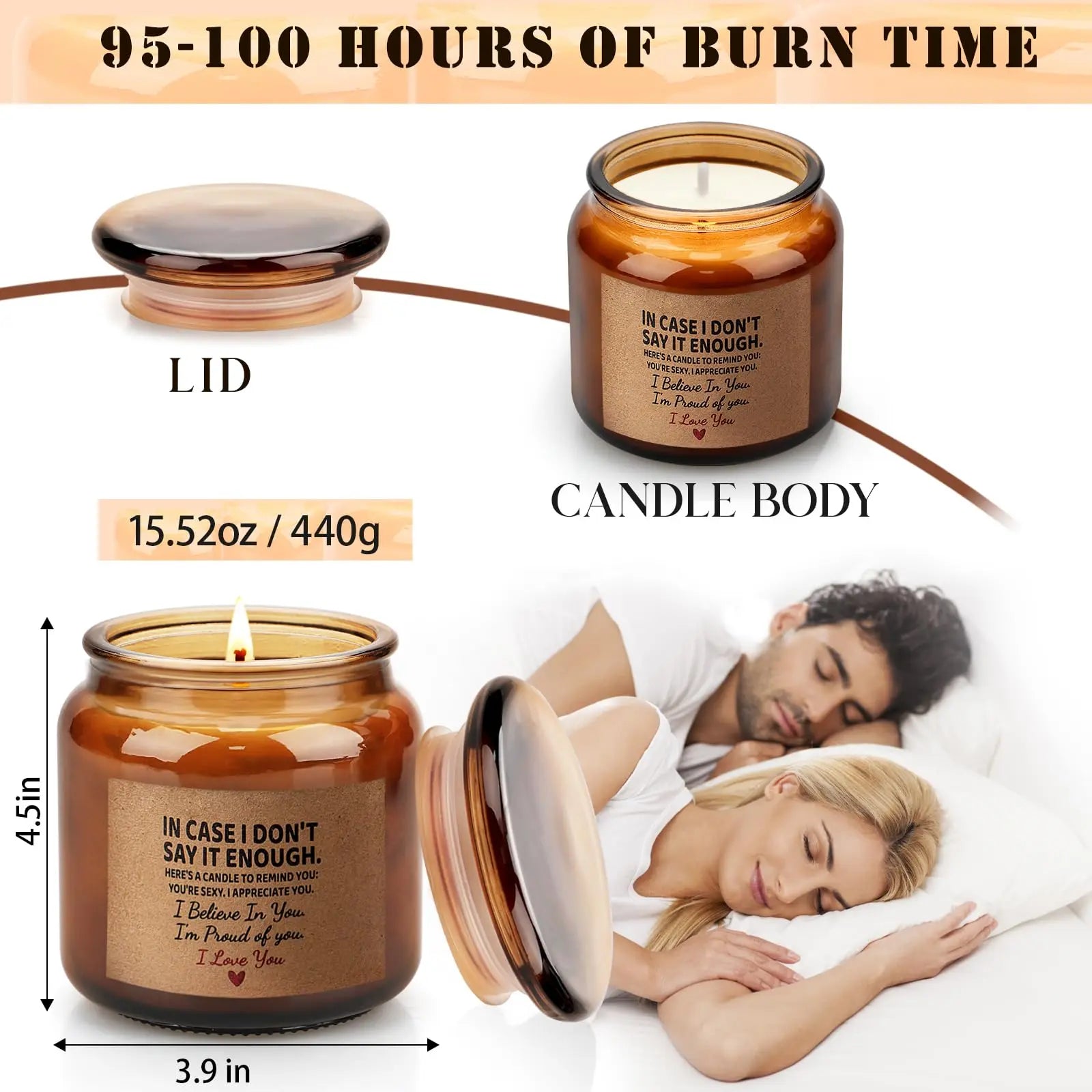 Candle Amber Moss Scented, Valentines Day Gifts for Her Girlfriend Wife, Romantic Anniversary YINUO LIGHT Au supplements