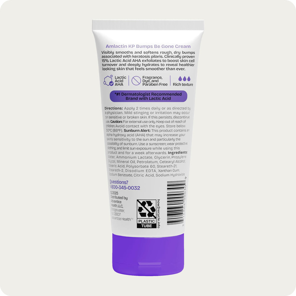 AmLactin KP Bumps Be Gone - Therapeutic Body Cream for Keratosis Pilaris - No-Scrub Exfoliator and Body Moisturizer