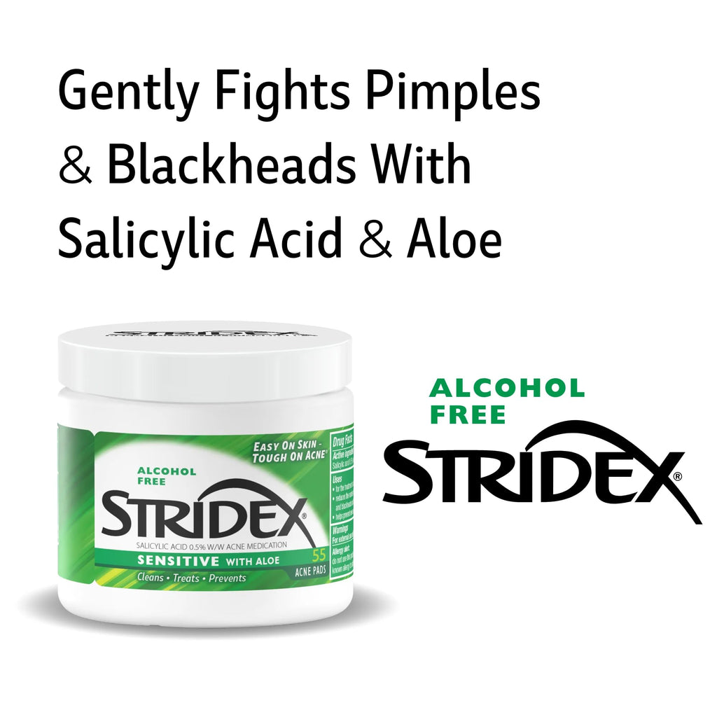 Stridex Acne Pads Sensitive With Aloe 55 Count Alcohol-Free