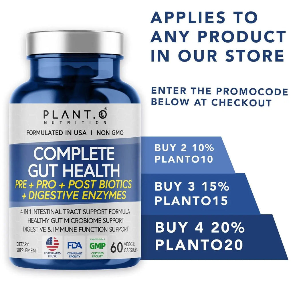 4-in-1 Prebiotic Probiotic & Postbiotic for Women & Men, Complete Gut & Digestive Support PLANT.O NUTRITION Au supplements