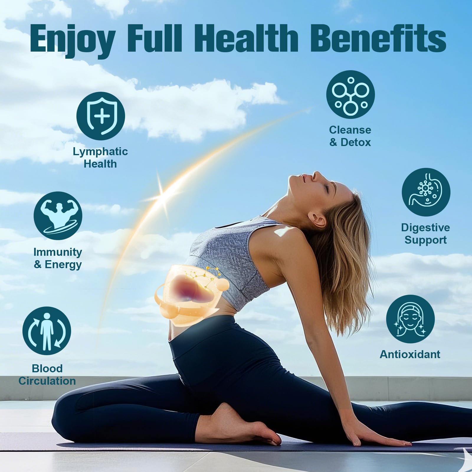 Liposomal Lymphatic Drainage Drops - 11 In 1 Organic Lymphatic Drainage Supplement with Burdock Root, Echinacea, Elderberry, Calendula, Cleavers Herb