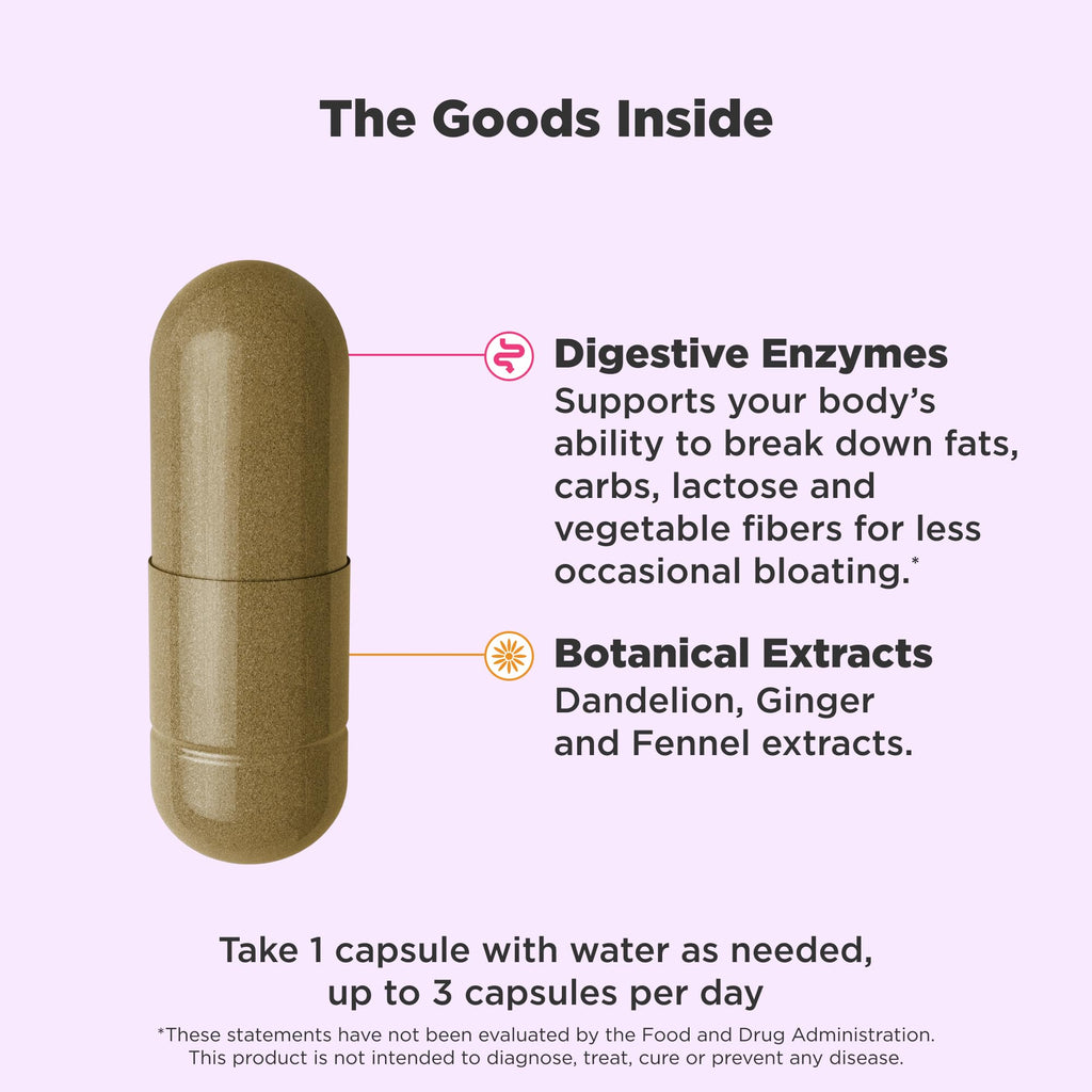 OLLY Beat The Bloat Capsules, Digestive Support Enzymes, Supplement for Women - 25 Count OLLY Au supplements