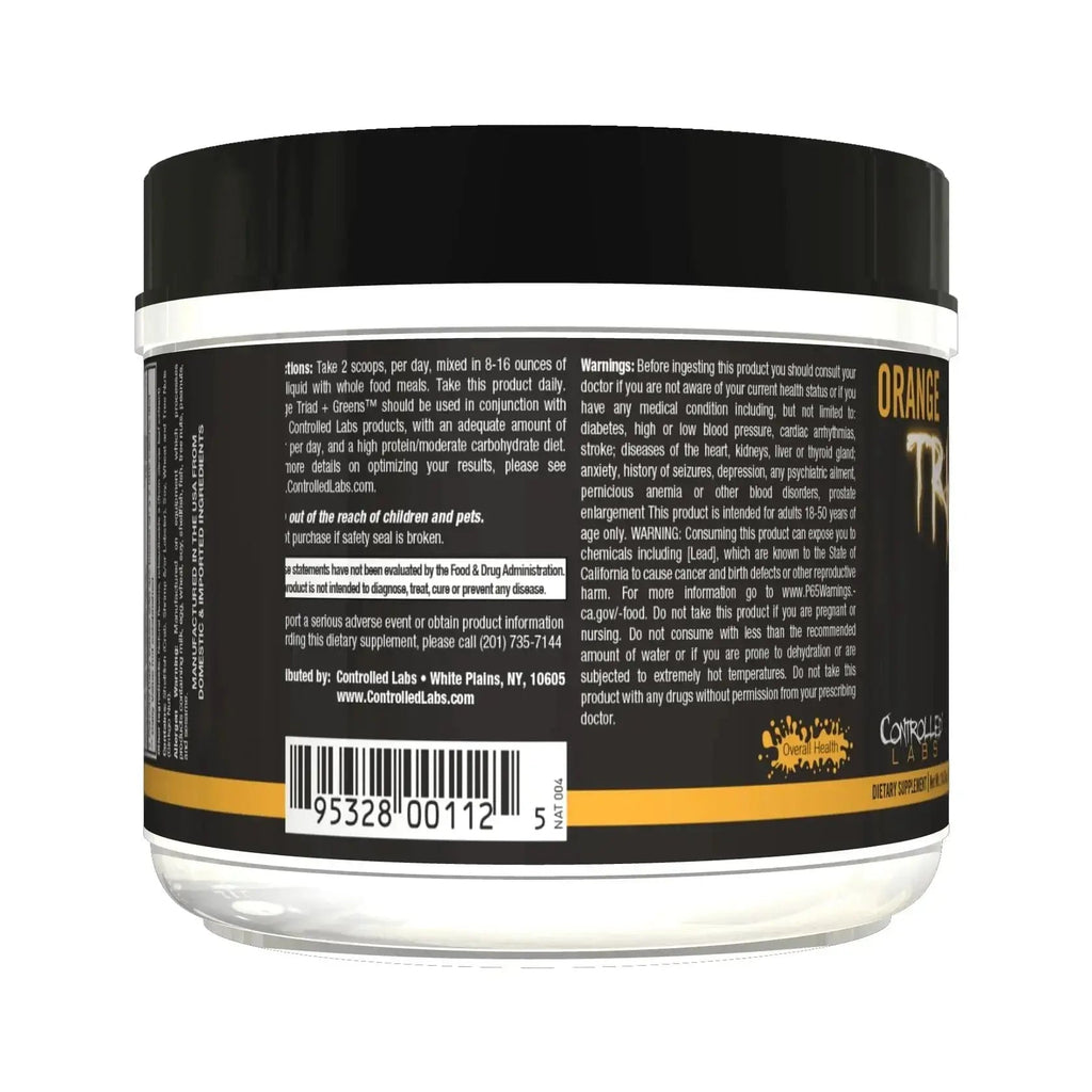 CONTROLLED LABS Orange Triad Plus Greens for Men and Women, 30 Servings Iron Free Sports Supplement for Overall Health CONTROLLED LABS Au supplements