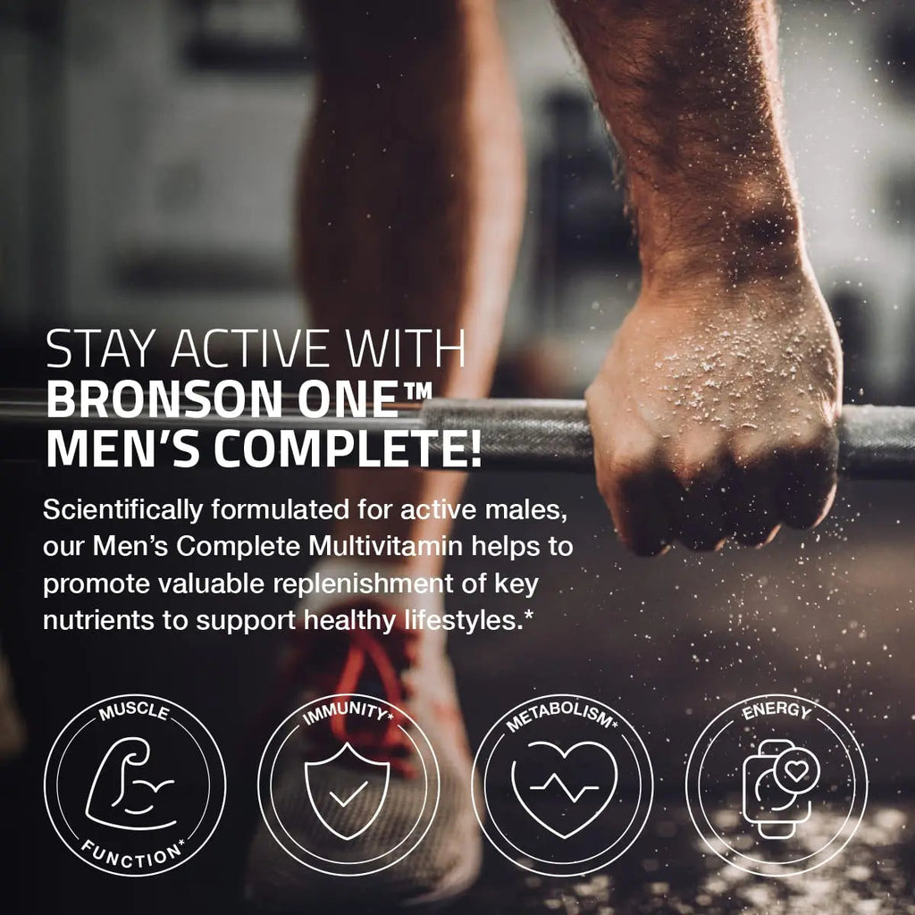 Bronson ONE Daily Men’s Complete Multivitamin Multimineral Once-Daily Multi for Active Men, 180 Tablets Bronson Au supplements