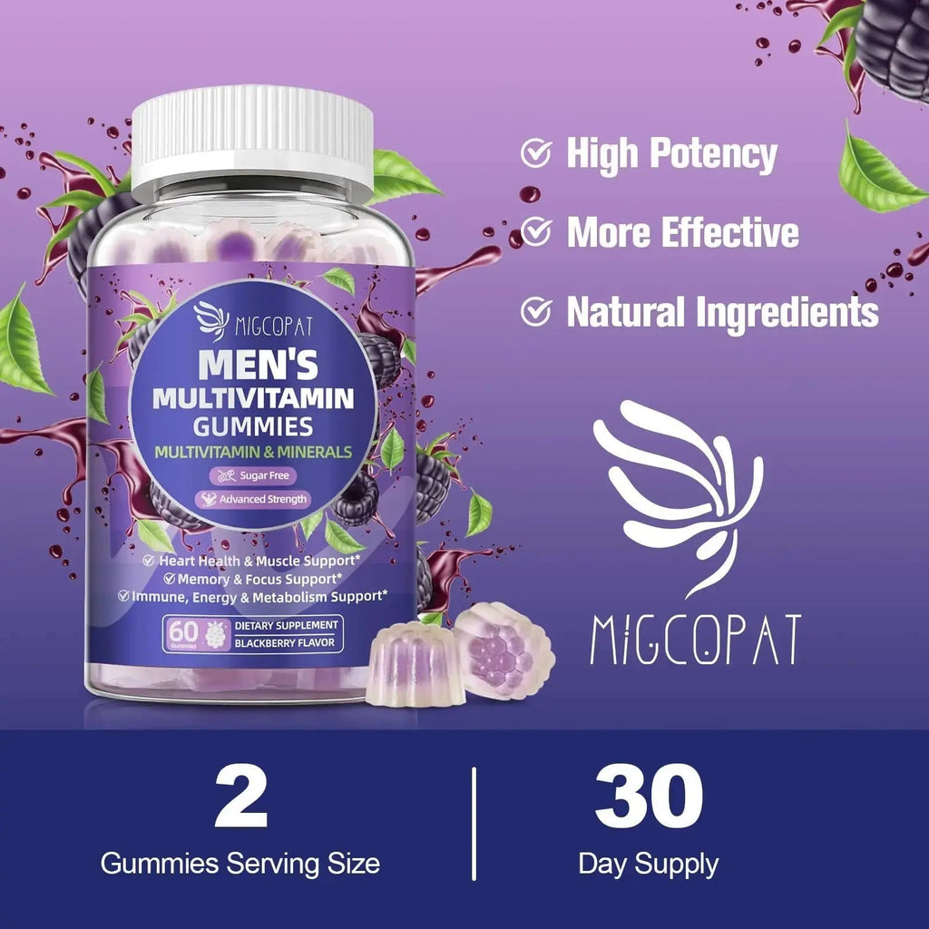 Multivitamin for Men, Mens Multivitamins Gummies w/Omega-3, Probiotics, Inositol, Folate, Biotin, Zinc, Vitamins A, C, D, E, B Migcopat Au supplements