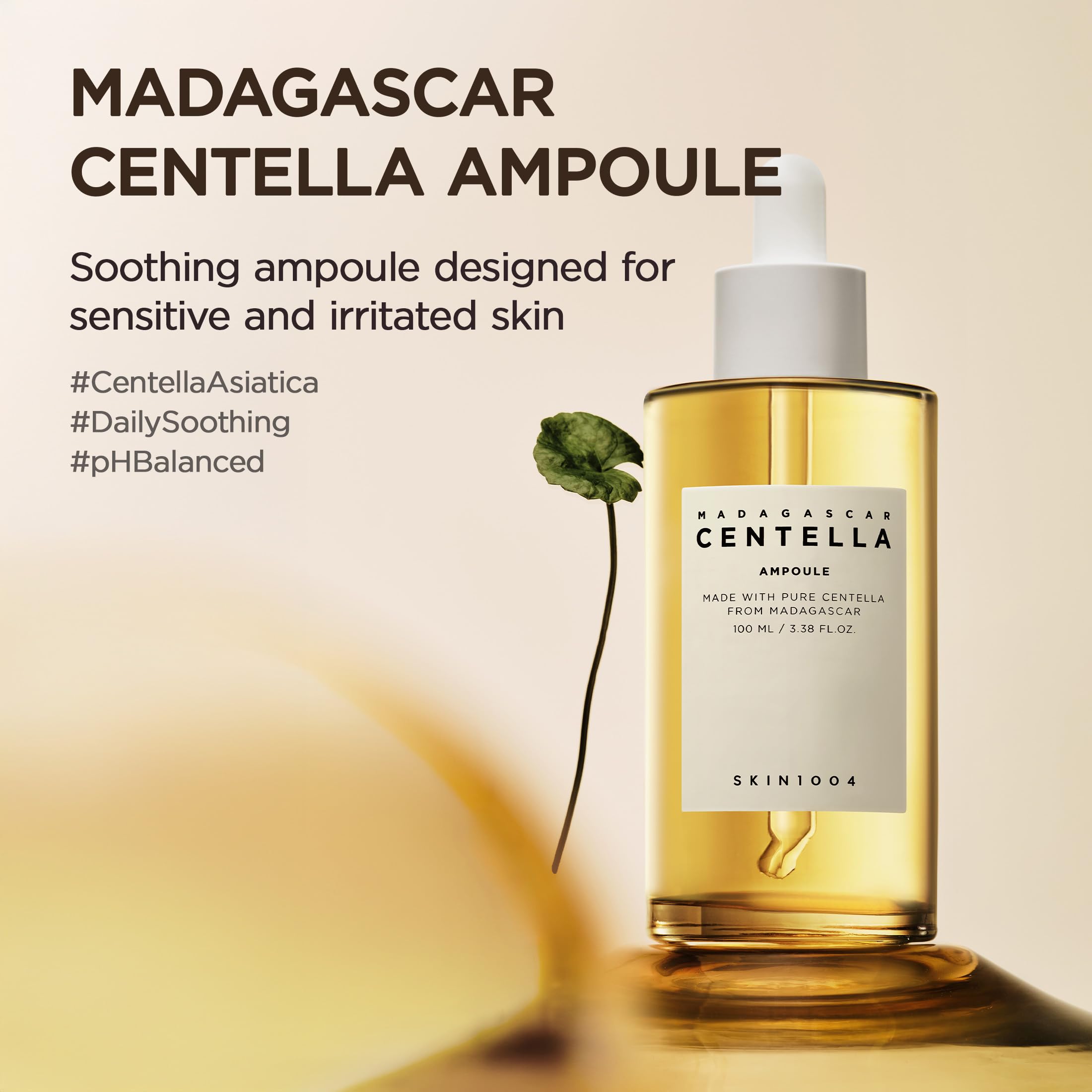 SKIN1004 Madagascar Centella Ampoule, Korean Face Serum with Centella Asiatica for Hydrating & Moisturizing Care