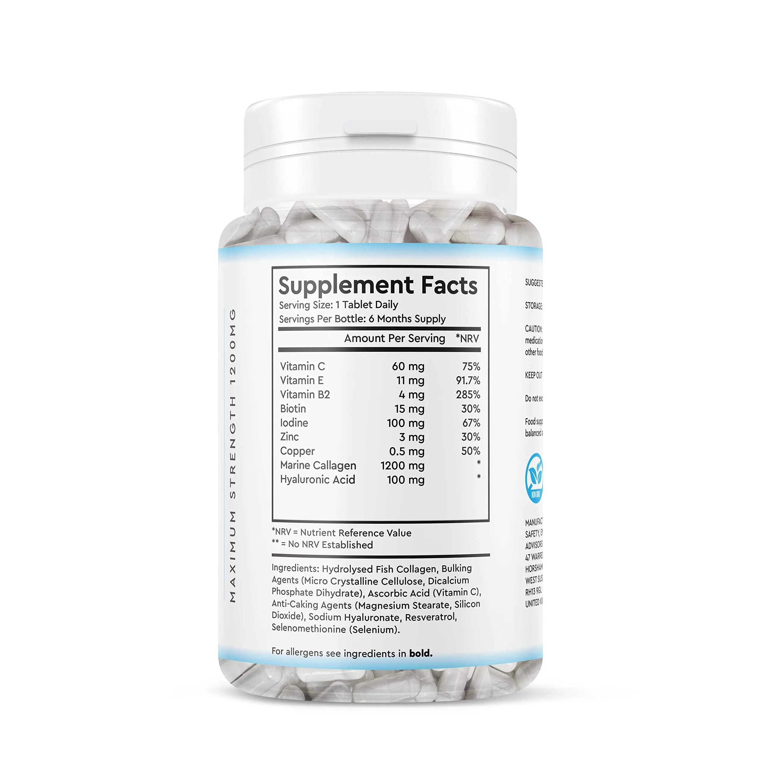 Marine Collagen Peptide Tablets 1200MG - 6 Month Supply - 180 High Strength Collagen Tablets My Store Au supplements