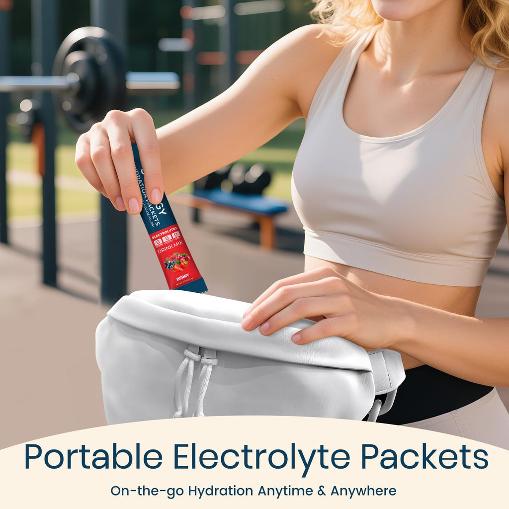 Sooergy Electrolytes Powder Packets Sugar Free Hydration Packets, 7 Flavors Liquid Daily IV Electrolyte Drink Mixes for Rehydration