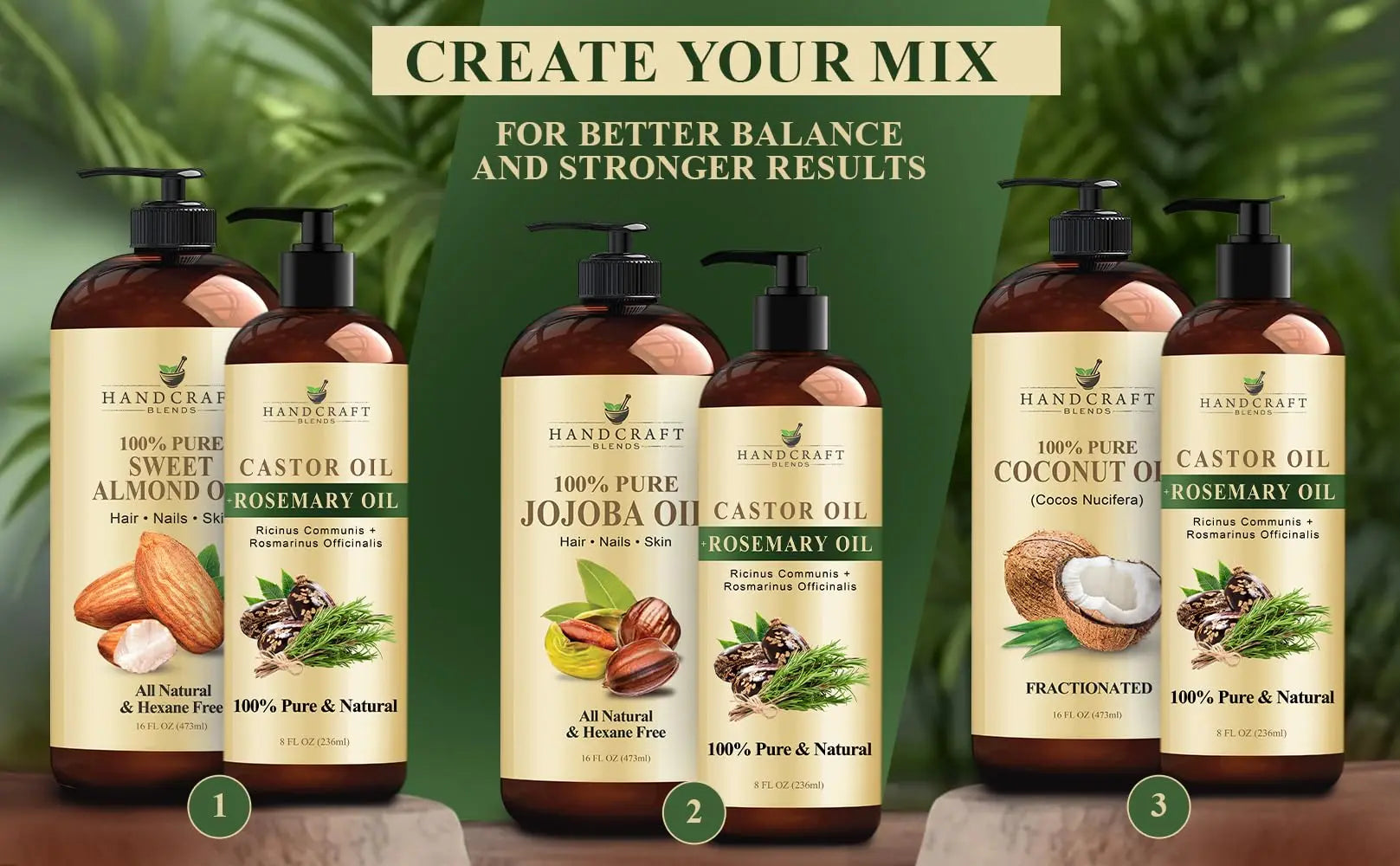 Handcraft Blends Castor Oil with Rosemary Oil for Hair Growth, Eyelashes, Eyebrows Handcraft Blends Au supplements
