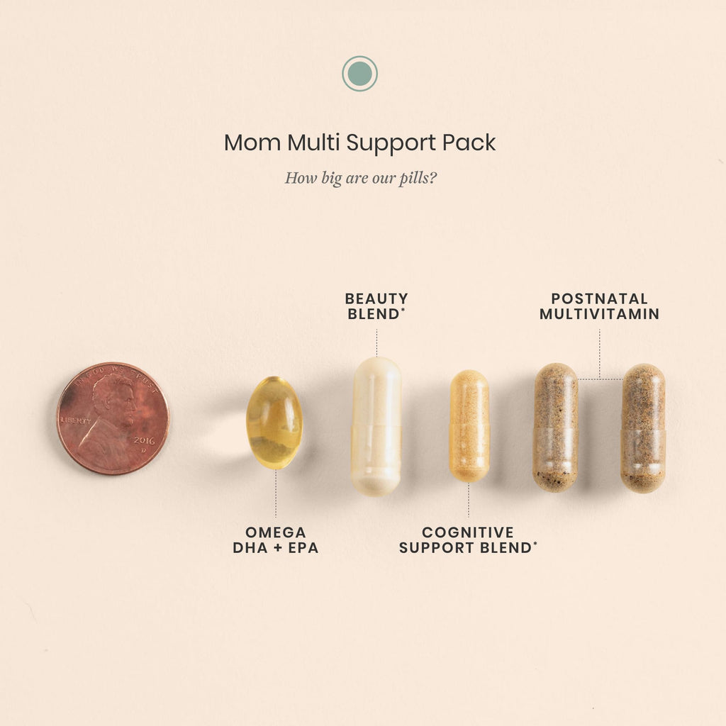 Perelel Mom Multi Support Pack, Postnatal Vitamins for Women with Omega 3 Dha, Iron, Collagen, & Vitamin B12 to Support Postpartum Health