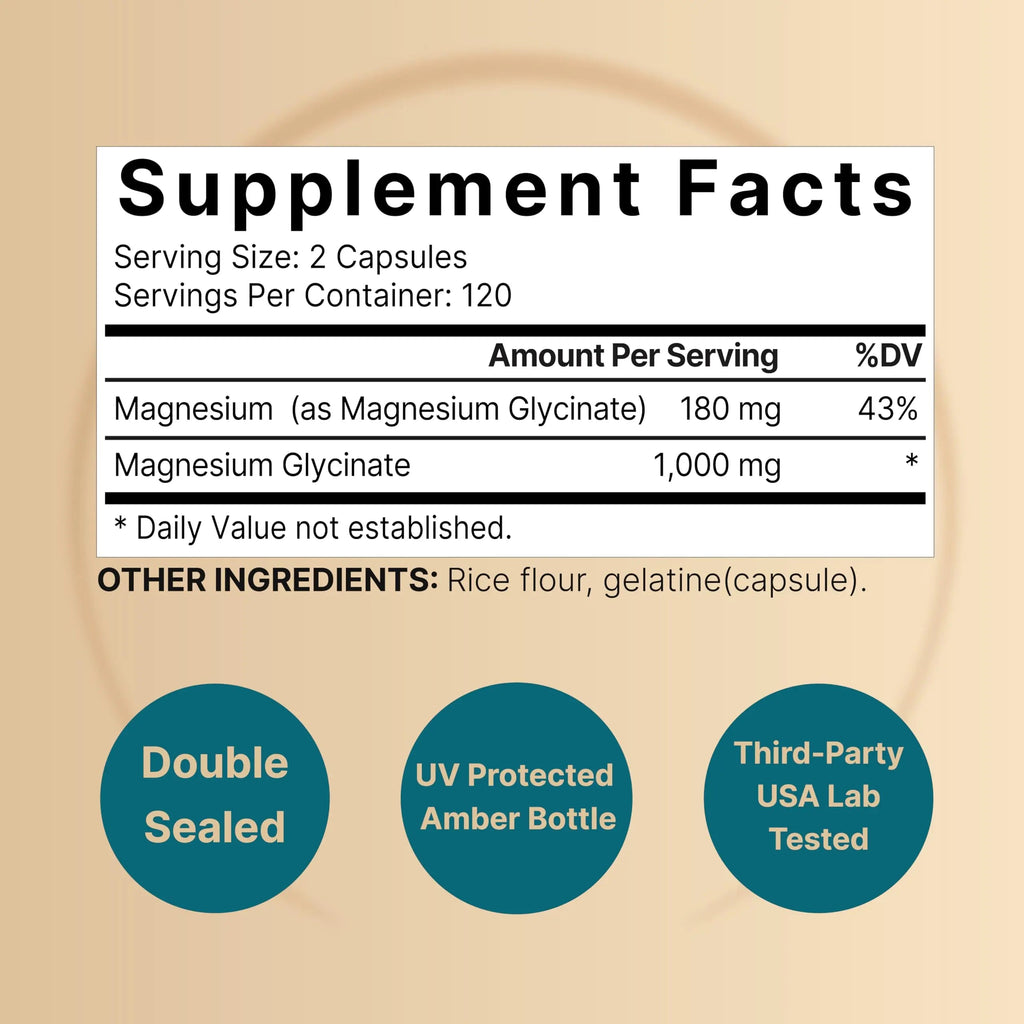 Magnesium Glycinate Supplement 1,000mg | 500mg Per Capsule, 240 Pills NatureBell Au supplements