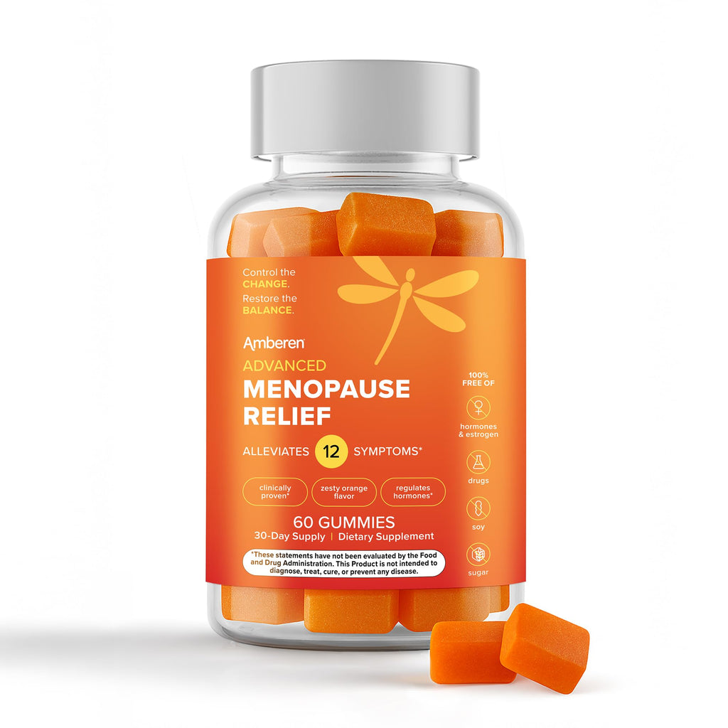 Amberen Menopause Supplement for Women, 60 Gummies, Clinically Proven, Helps Support Hormone Balance, Helps Relieve 12 Menopause Symptoms: Hot Flashes, Night Sweats, Mood Swings and More Amberen Au supplements