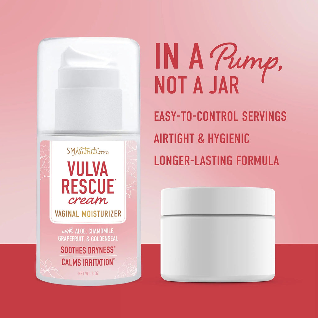 Vulva Rescue Moisturizer Cream | 3oz. PUMP | Soothes Vaginal Itch & Dryness | No Estrogen or Fragrance SMNutrition Au supplements