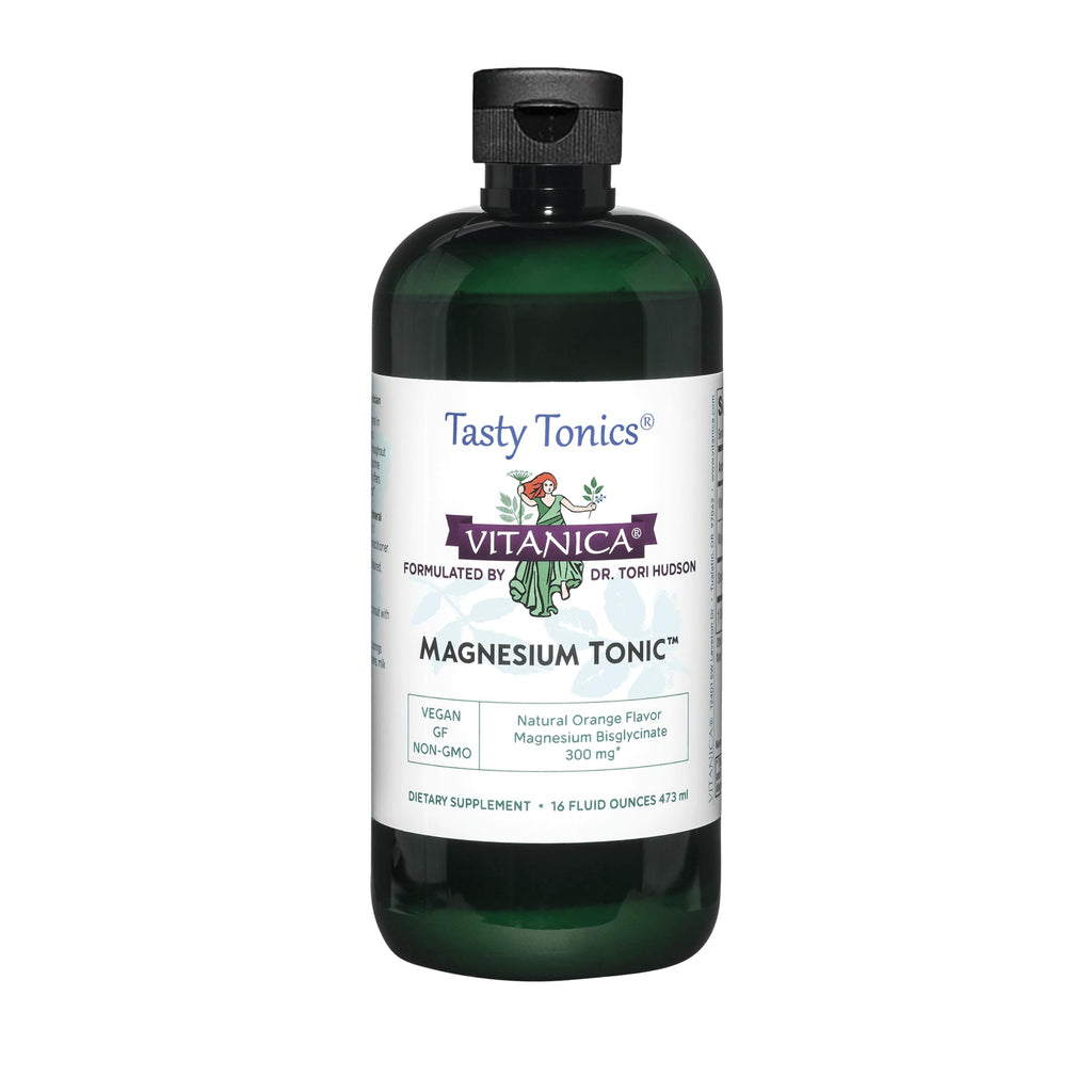 Vitanica Magnesium Tonic, Liquid Magnesium Bisglycinate Chelate 300 mg with Vitamin B6, Dr Formulated Supplement, Orange Flavor, Vegan, Gluten Free and Non-GMO,16 fl oz Vitanica Au supplements