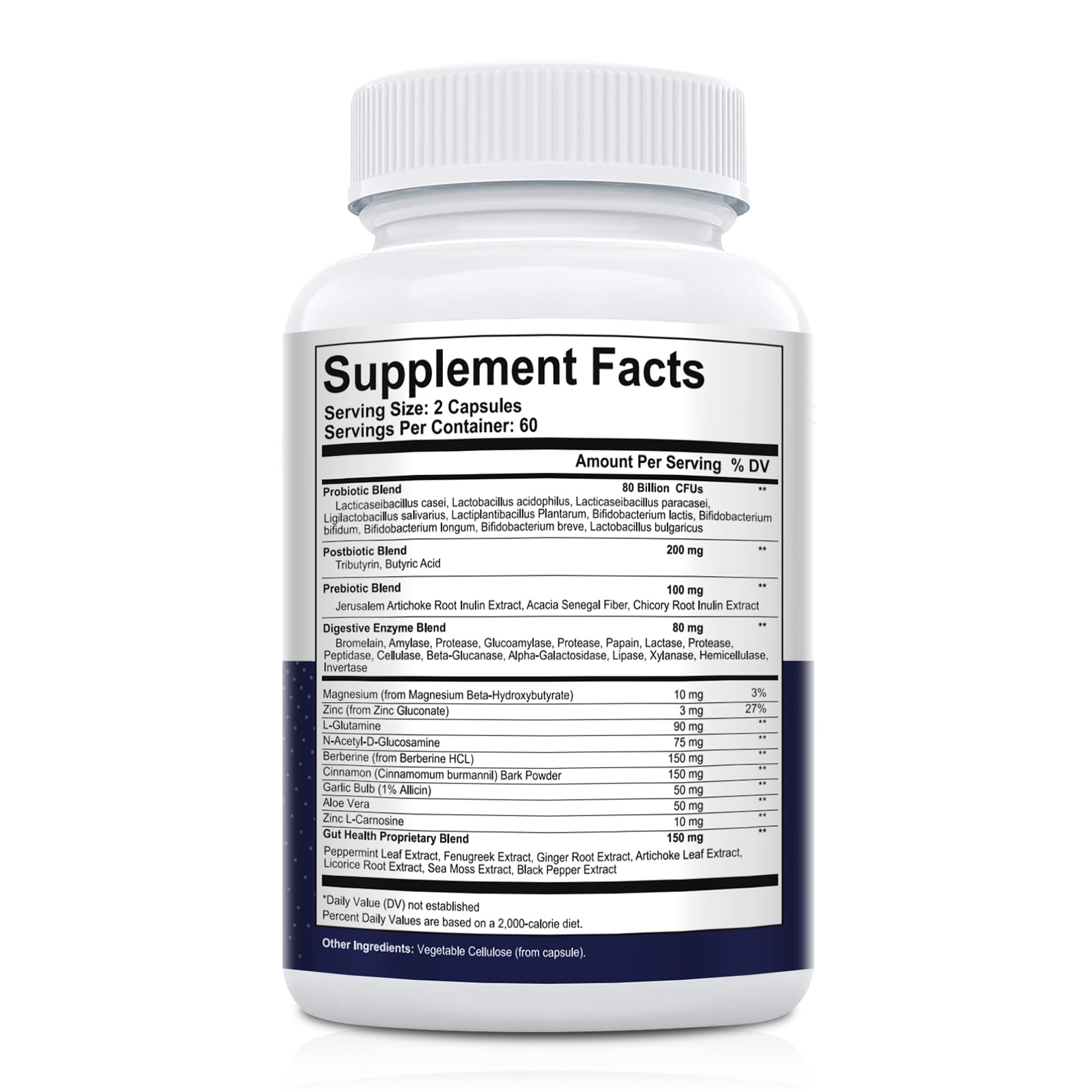 Migcopat Probiotic Prebiotic, Postbiotic & Digestive Enzymes for Digestive Health, 80 Billion CFU Probiotics Complete Gut Support with Berberine, Cinnamon, L-Glutamine