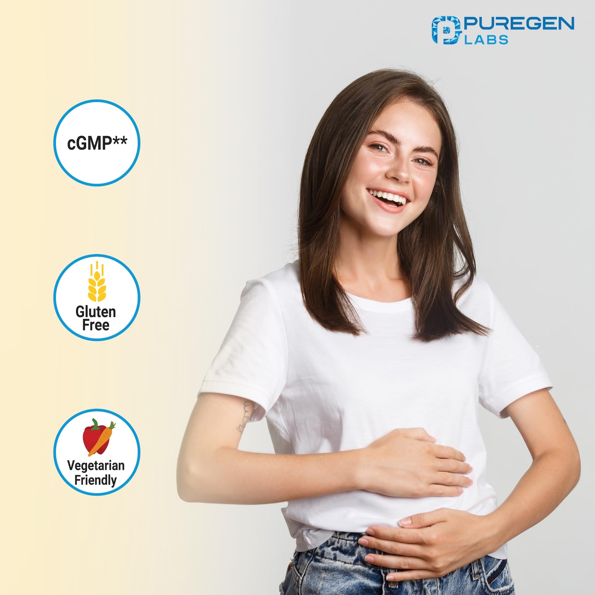 Puregen Labs Dairy Relief Natural Fast Acting Lactase Enzyme 3000 FCC, Lactose Intolerance Pills 90 Caplets