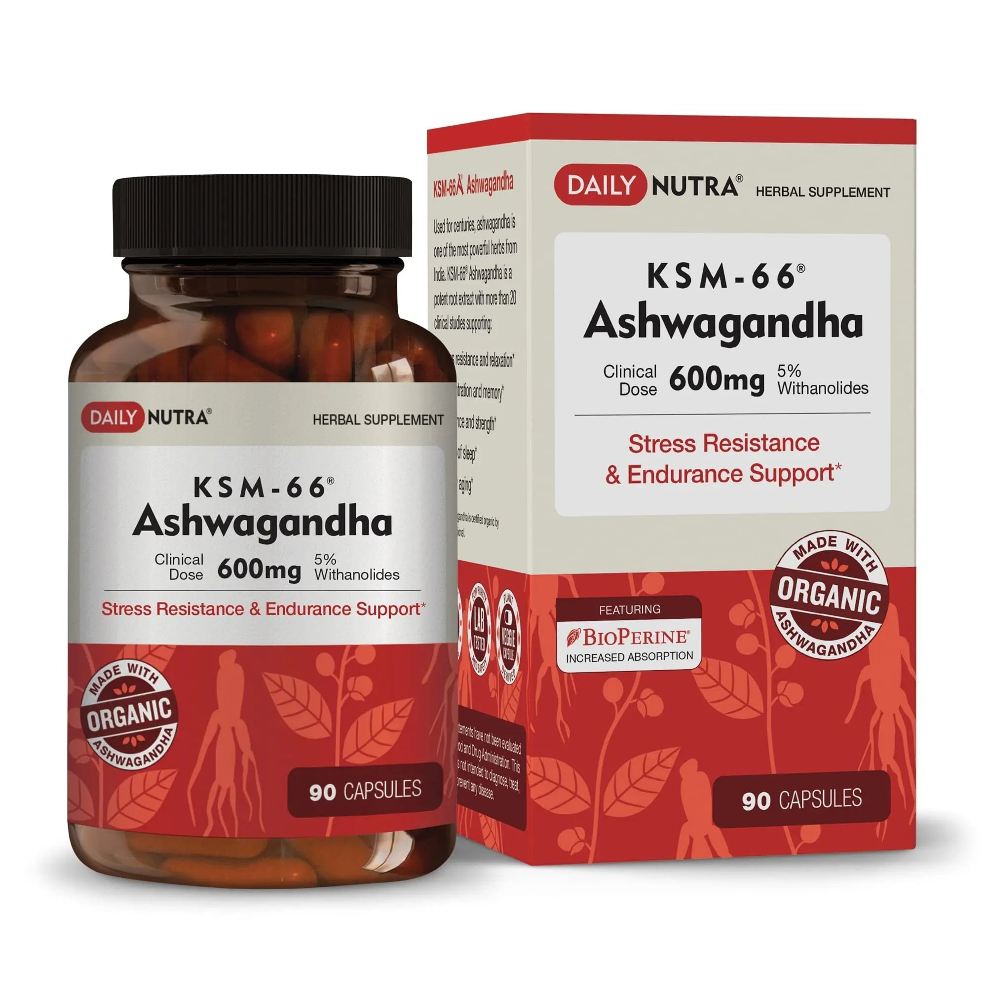 DailyNutra KSM-66 Ashwagandha 600mg Organic Root Extract - High Potency Supplement DailyNutra Au supplements
