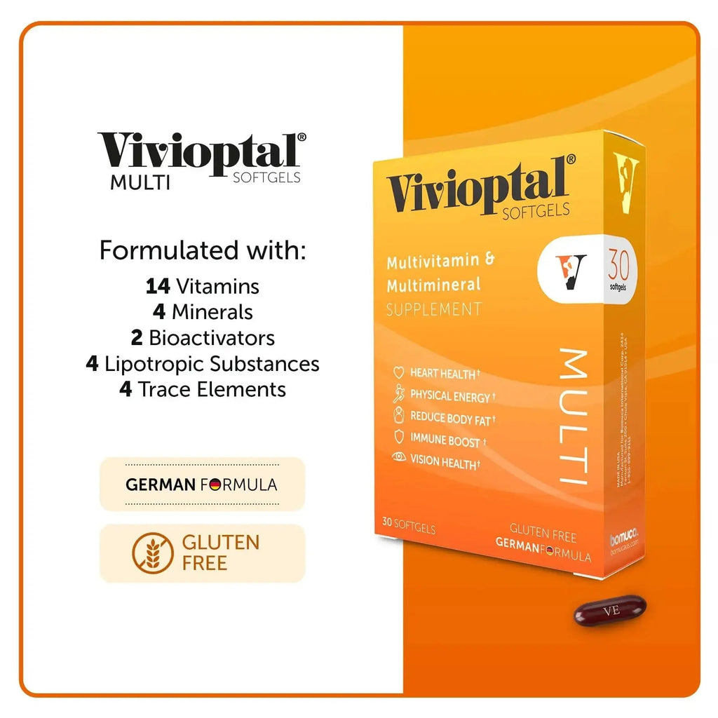 Vivioptal Multi, 30 Softgels, Multivitamin & Multimineral, Gluten Free, German Formula Vivioptal Vitamins Au supplements