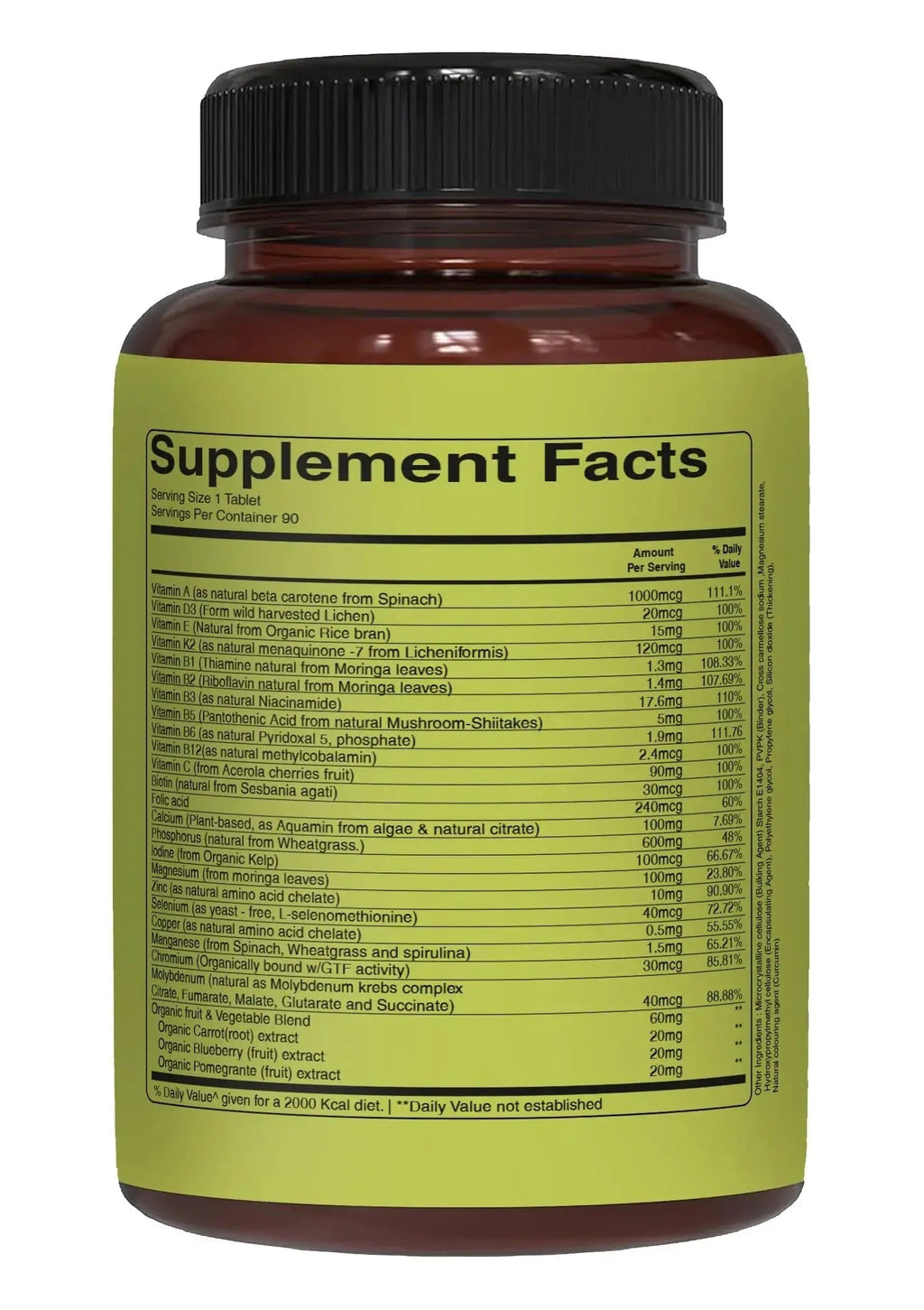 Pure Nutrition Whole Food Multivitamins for Men | 90 Tabs | One-A-Day | 100% RDA | 24 Natural Vitamins and Minerals | PURE NUTRITION NATURAL TREASURES Au supplements
