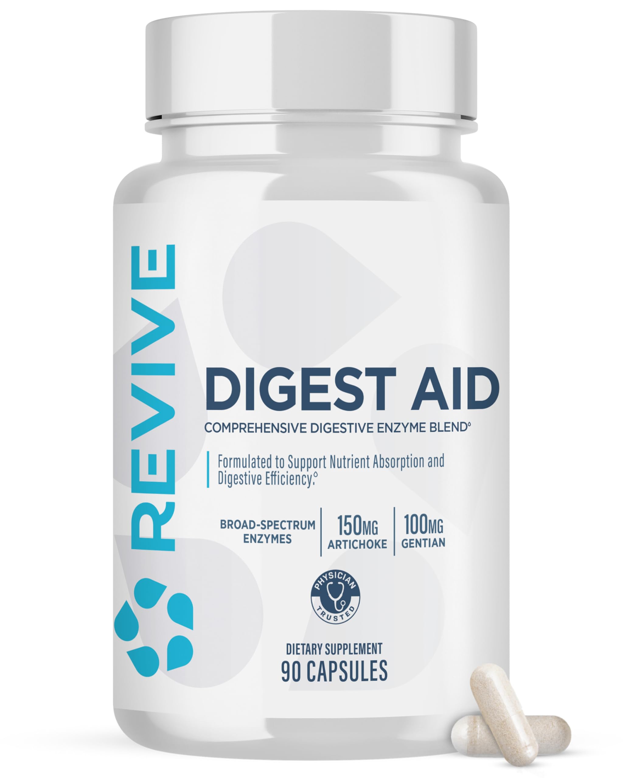 Revive MD Digest Aid, Digestive Support Supplement for Men & Women - Comprehensive Digestive Enzyme Blend with Probiotics & Prebiotics for Gut Health & Healthy Digestion