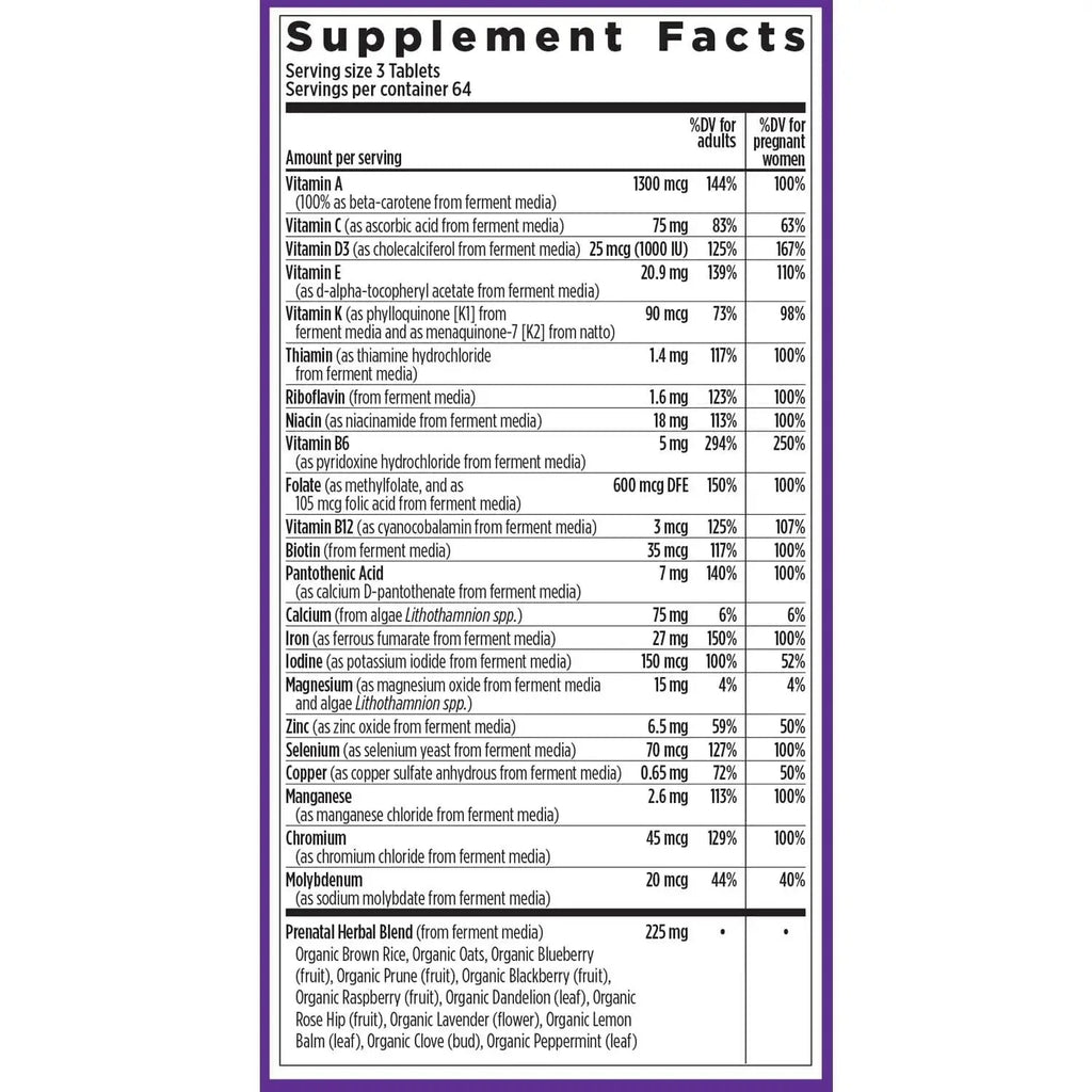 New Chapter Perfect Prenatal Vitamins, Organic Prenatal Vitamins, Non-GMO Ingredients for Healthy Baby & Mom - Folate (Methylfolate), Iron, Vitamin D3 New Chapter Au supplements