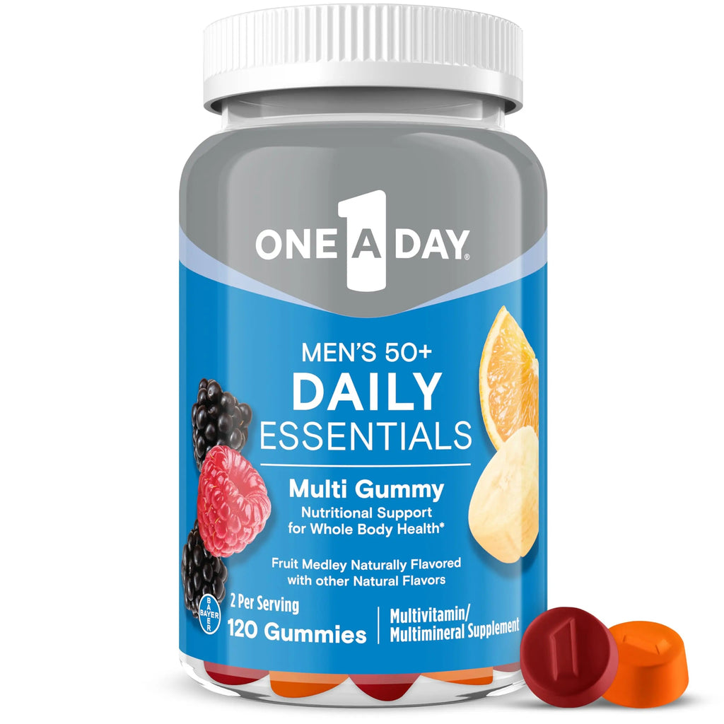 One A Day Men’s 50+ Daily Essentials Multivitamin Gummies, Multivitamin for Men Over 50, Fruit Medley Flavor, 120 Gummies ONE A DAY Au supplements