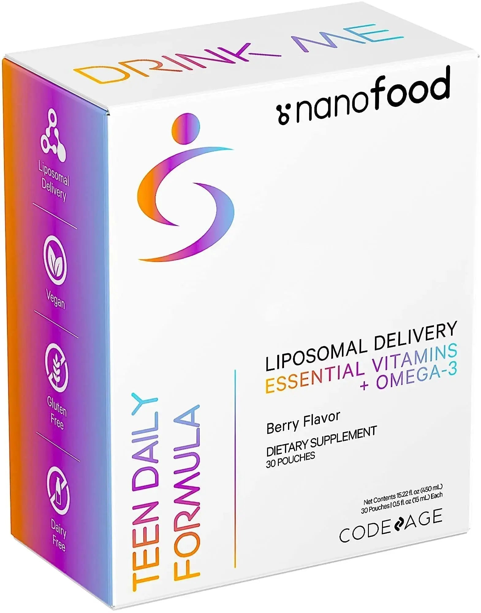 Codeage Multivitamins For Teens, Liquid Vitamin C for Teenagers, Vitamin A B6 B12 D3 E For Kids, Biotin Zinc Omega-3 Folate, Liposomal Vitamins Supplement Codeage Au supplements