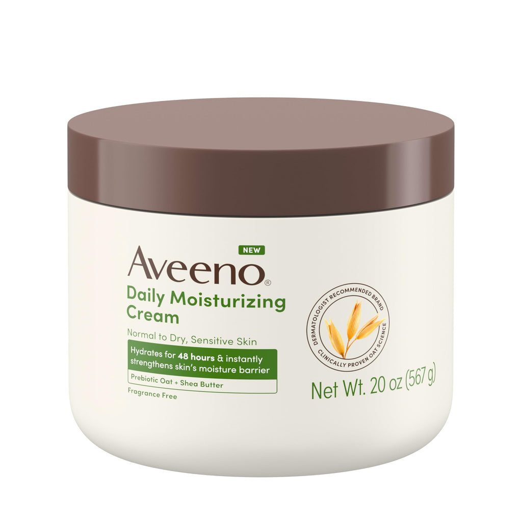 Aveeno Daily Moisturizing Cream with Prebiotic Oat & Shea Butter for Body, Face & Hands Moisturizer Cream