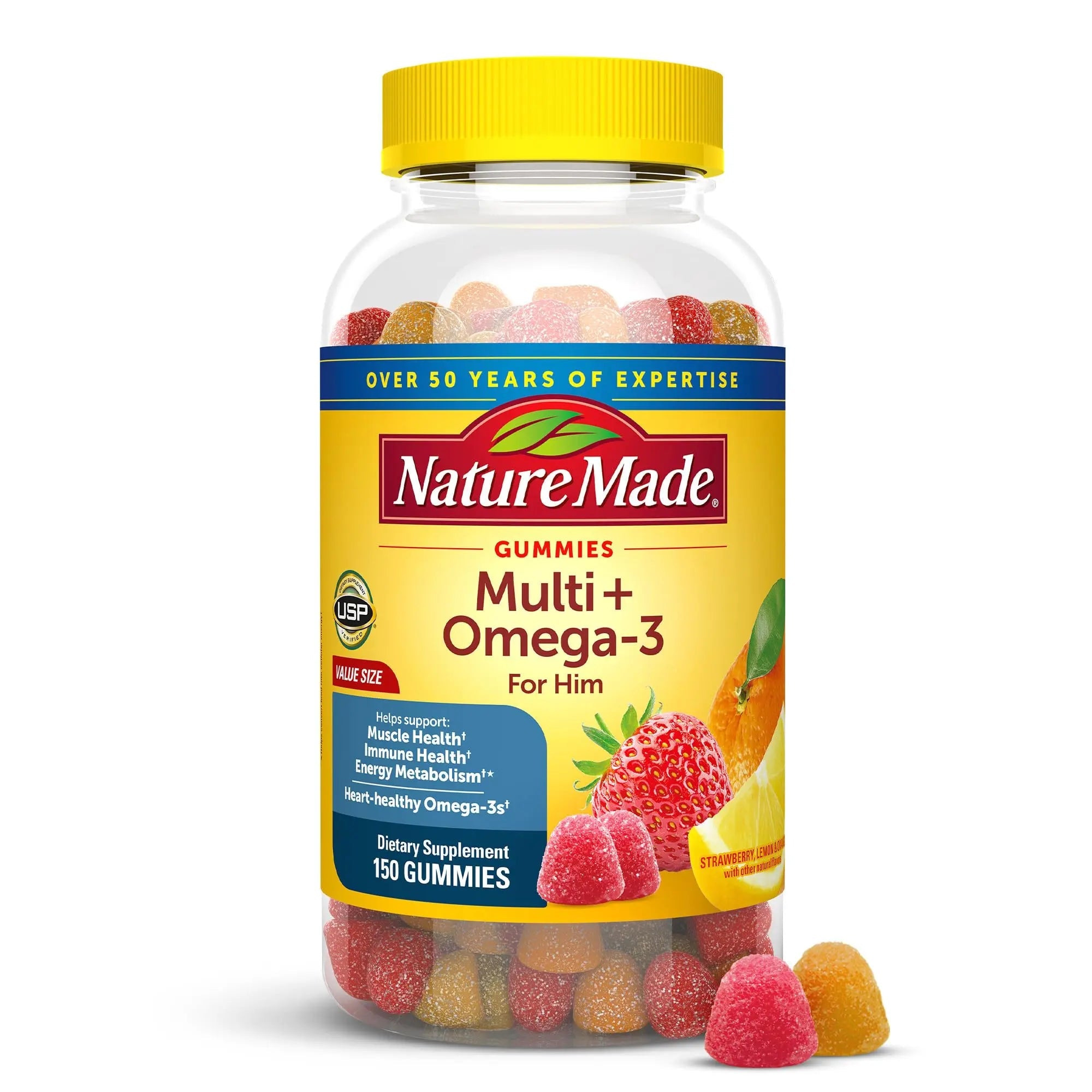 Nature Made Mens Multivitamin Gummies with Omega-3, Mens Gummy Multivitamins for Daily Nutritional Support, 150 Gummy Vitamins and Minerals Nature Made Au supplements