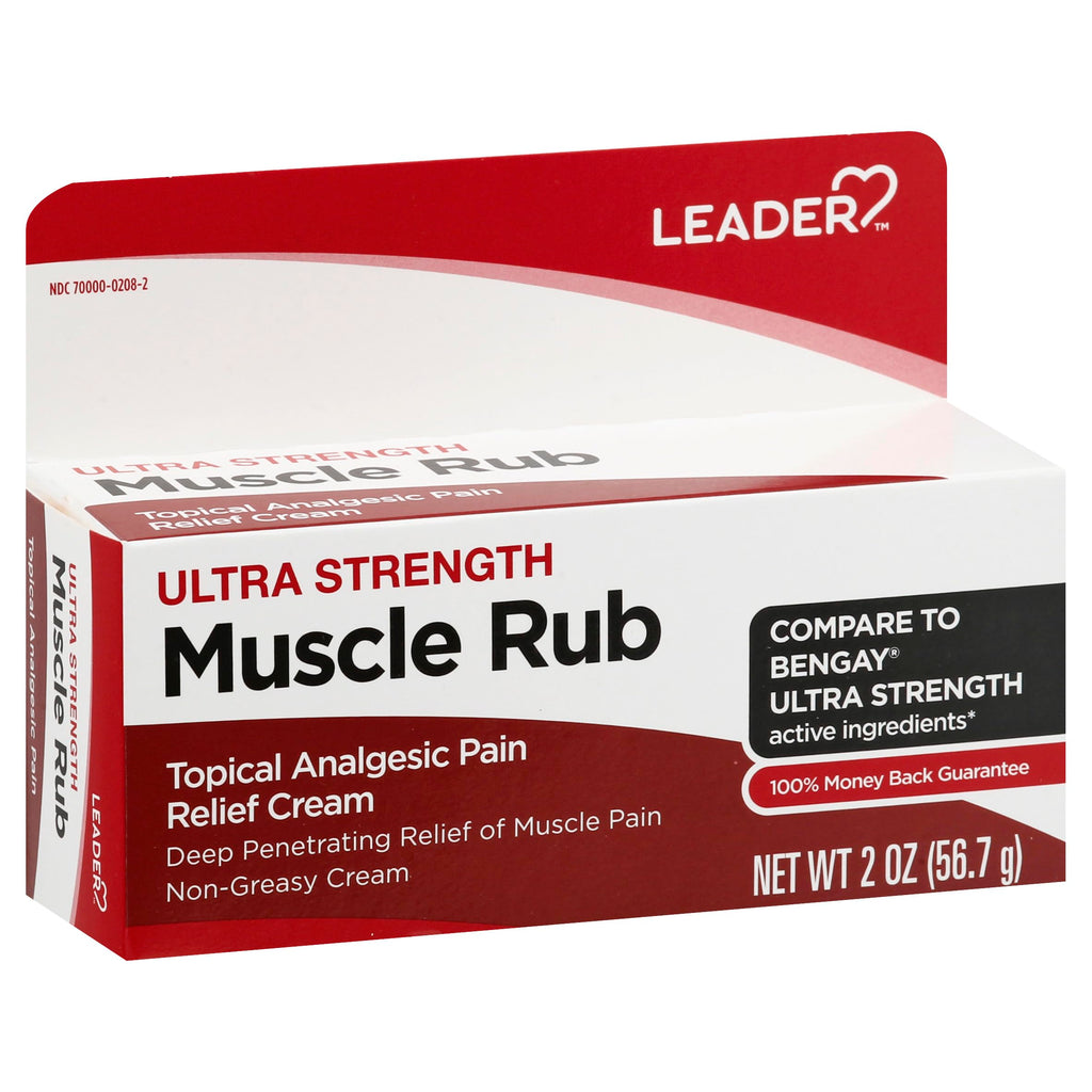 Leader Muscle Rub - Fast-Acting, Deep Penetrating Relief for Sore Muscles and Joints, Minor Arthritis and Back Pain Relief, Non-Greasy Formula Topical Analgesic, Camphor, Menthol & Methyl Salicylate Leader Au supplements