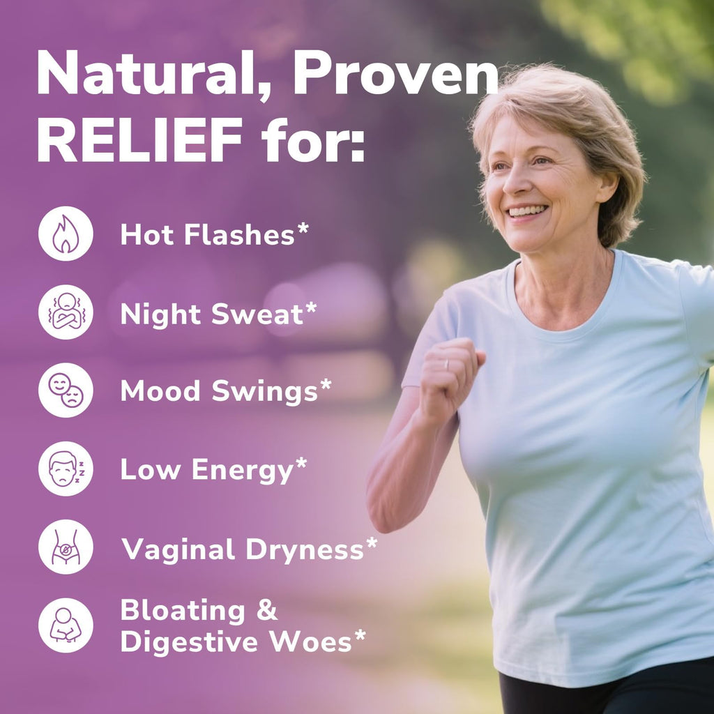Vitalibre Menopause Probiotics for Women 70 Billion CFU, 12 Targeted Strains, Organic Prebiotics, Black Cohosh Resveratrol Red Clover Chasteberry Dong Quai, Hot Flash Night Sweat+, No Estrogen, 30 Ct Vitalibre Au supplements