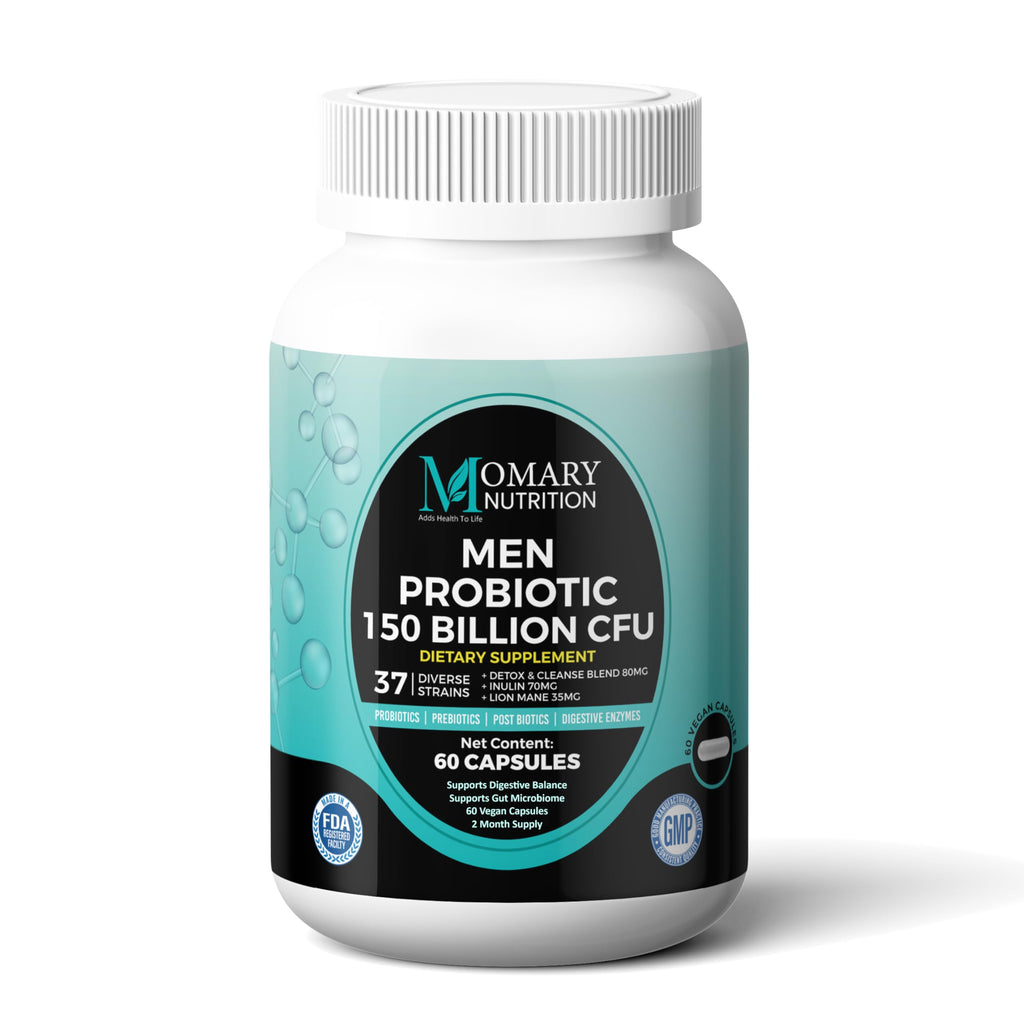 8-in-1 Bio Cultures Complex for Men – 150 Billion CFU Probiotics with 37 Diverse Strains, Organic Prebiotics, Postbiotics & Digestive Enzymes – Supports Digestive Balance & Gut Microbiome MOMARY NUTRITION Au supplements
