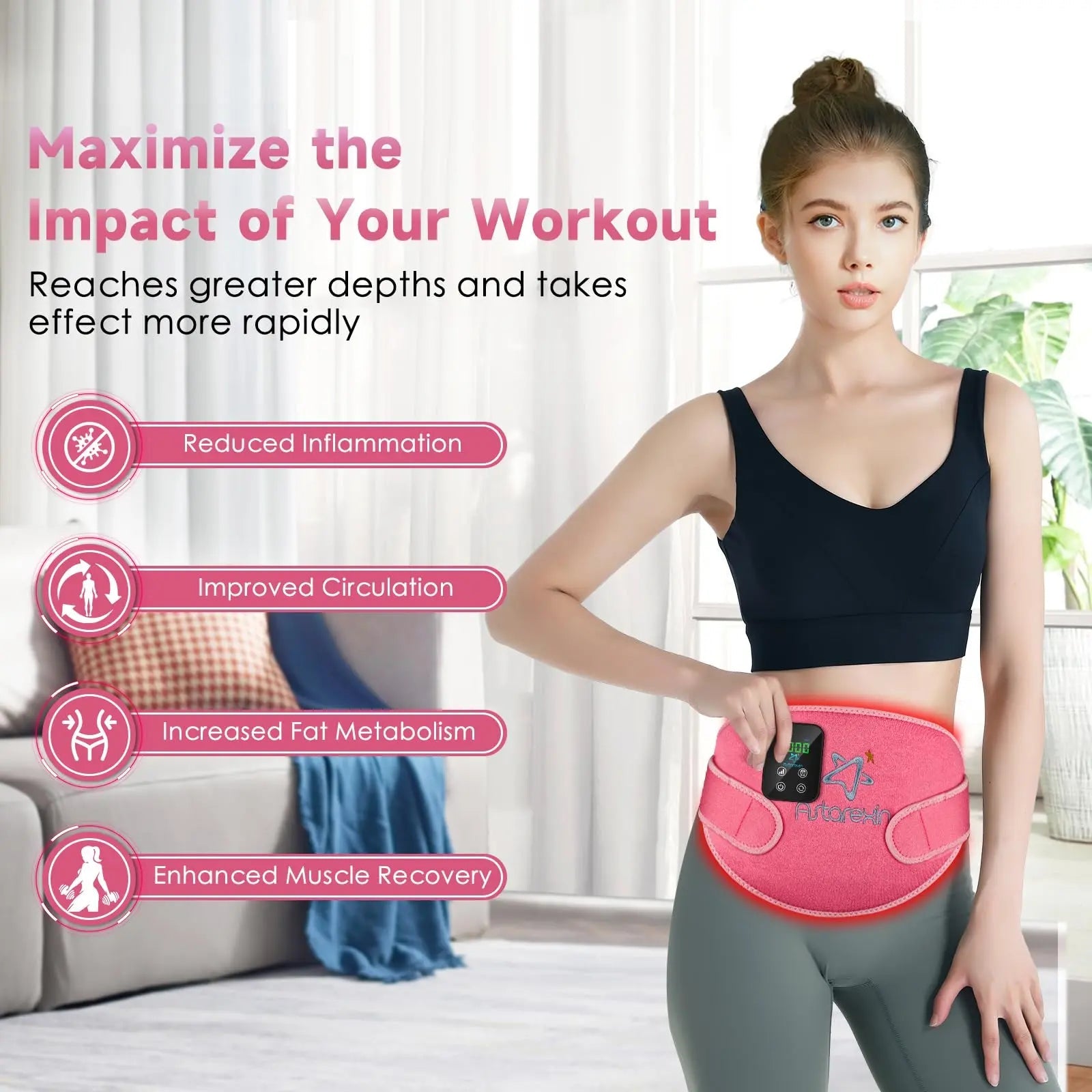 Red Light Therapy Belt Pad: Near Infrared Lamp Pain Relief 156 LEDs Wrap Body Heating Pads Astarexin Au supplements