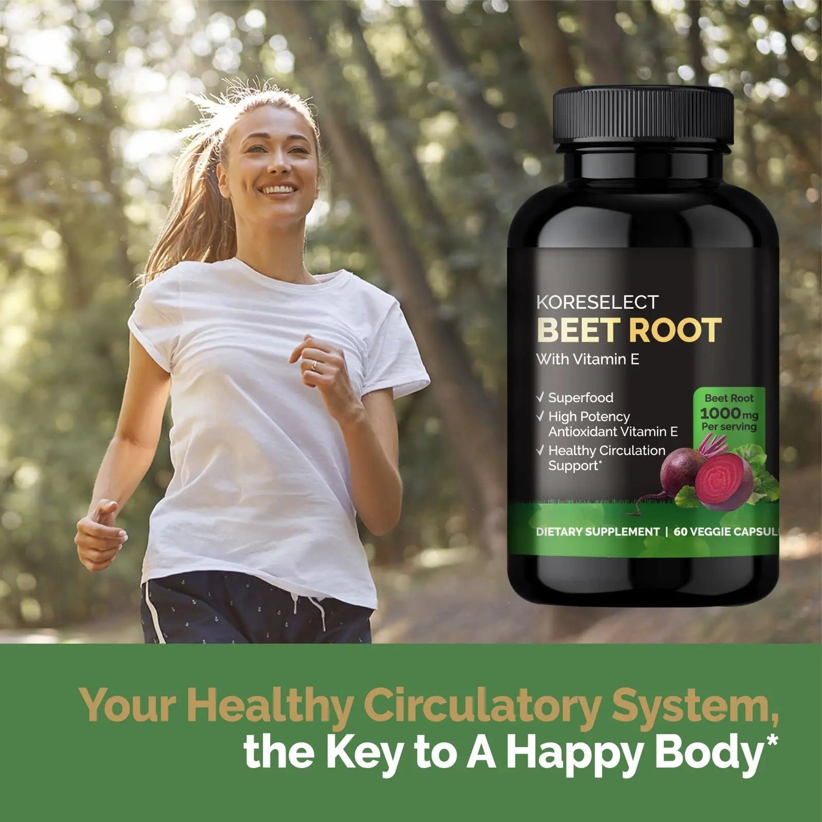 KORESELECT Beet Root & Tart Cherry Capsules 16,000mg Capsules Bundle for Nitric Oxide KORESELECT Au supplements